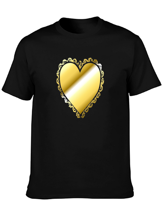 Golden Heart T-Shirt - Stylish Statement Tee