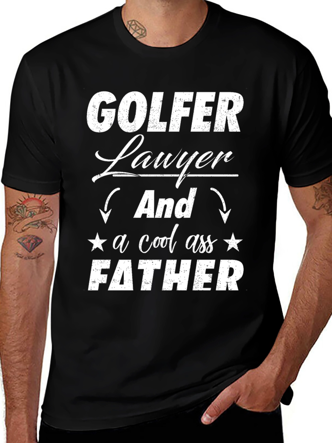 Golfer Lawyer Father Novelty Graphic Tee