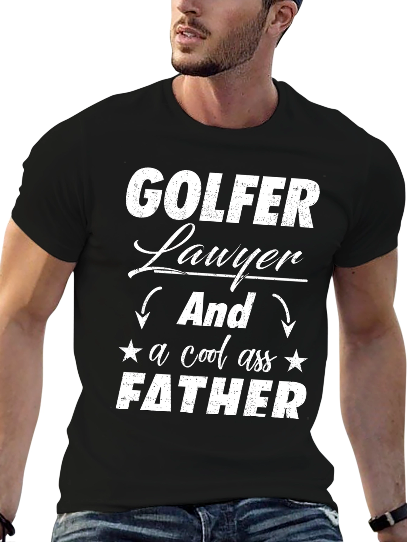 Golfer Lawyer Father Novelty Graphic Tee