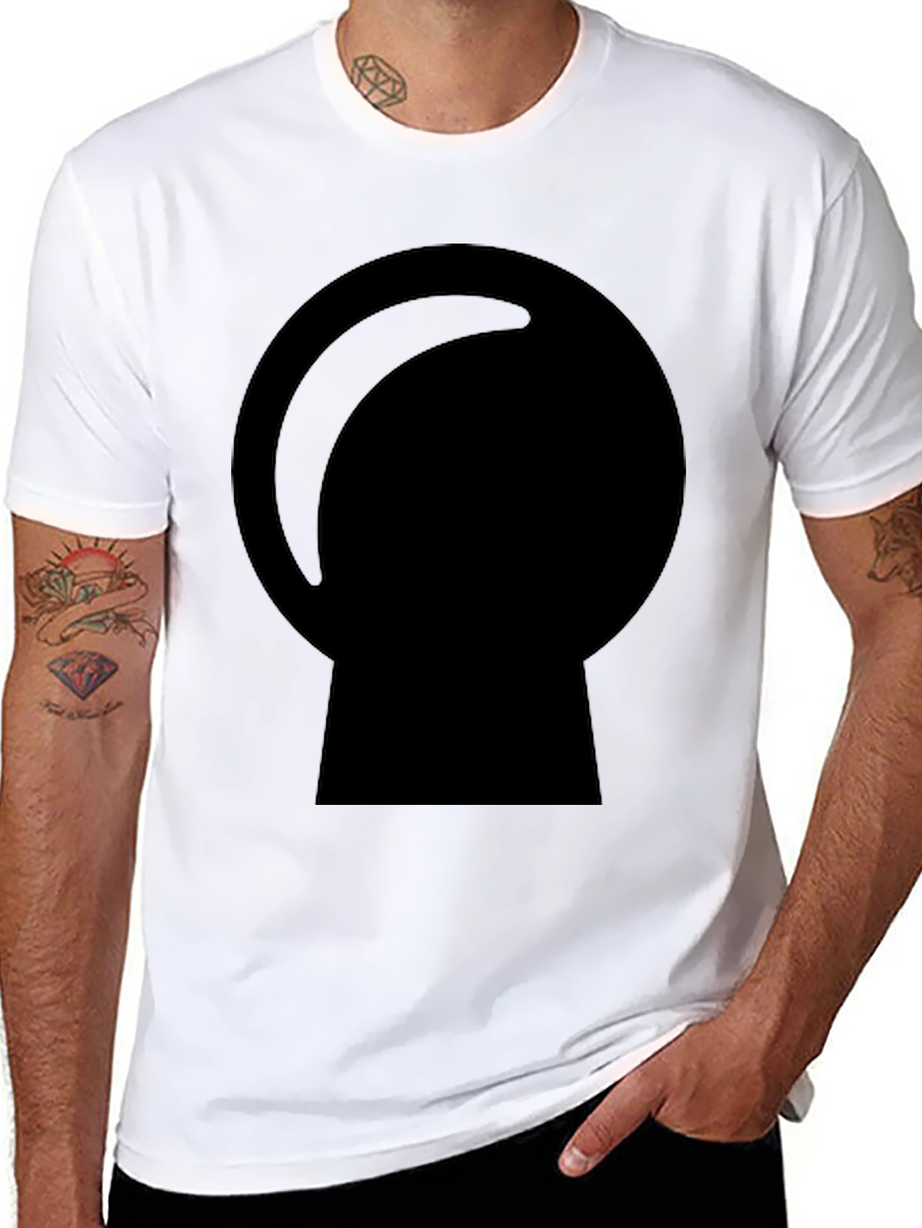 Mens Black Graphic Tee - Crystal Ball
