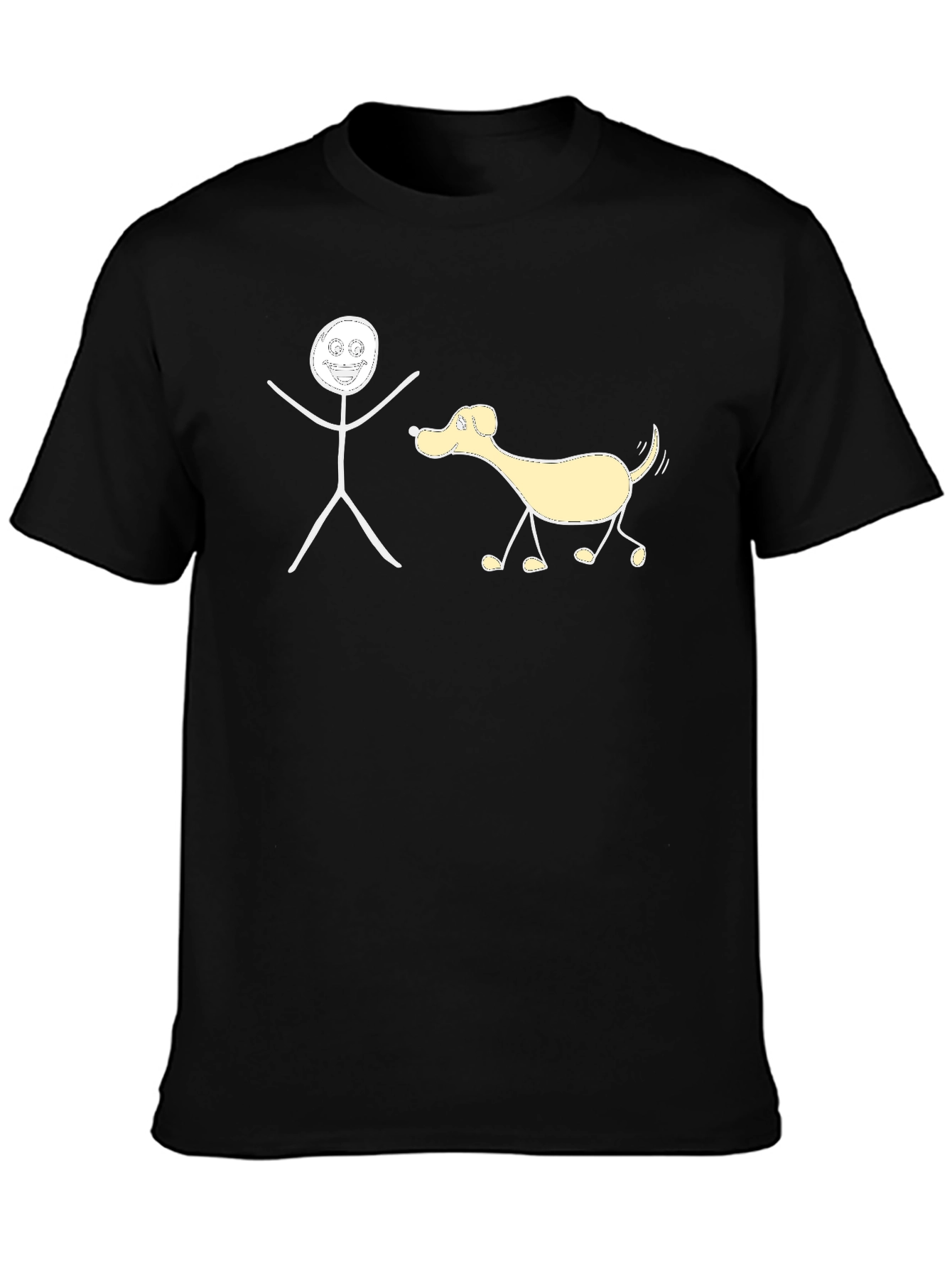 Funny Stick Figure Dog Walker T-Shirt