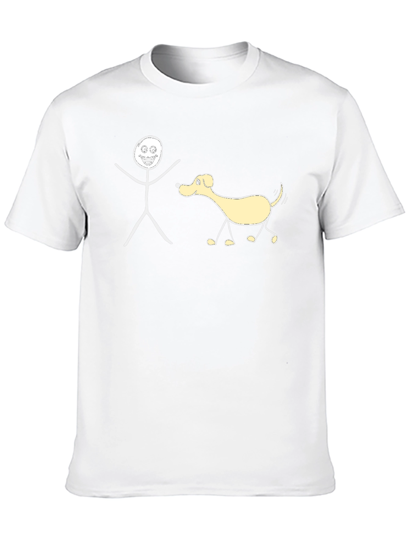Funny Stick Figure Dog Walker T-Shirt