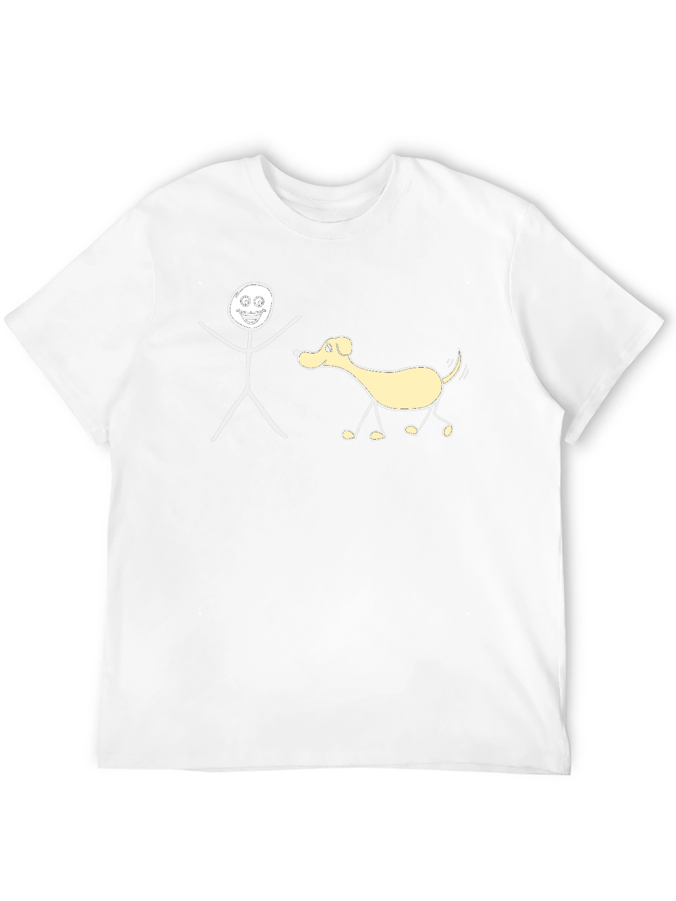 Funny Stick Figure Dog Walker T-Shirt
