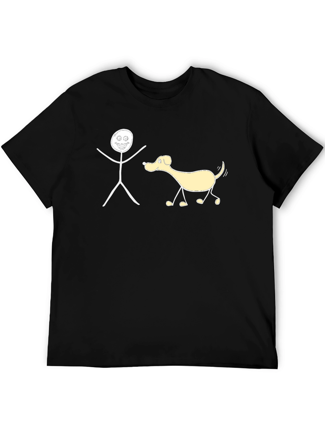 Funny Stick Figure Dog Walker T-Shirt
