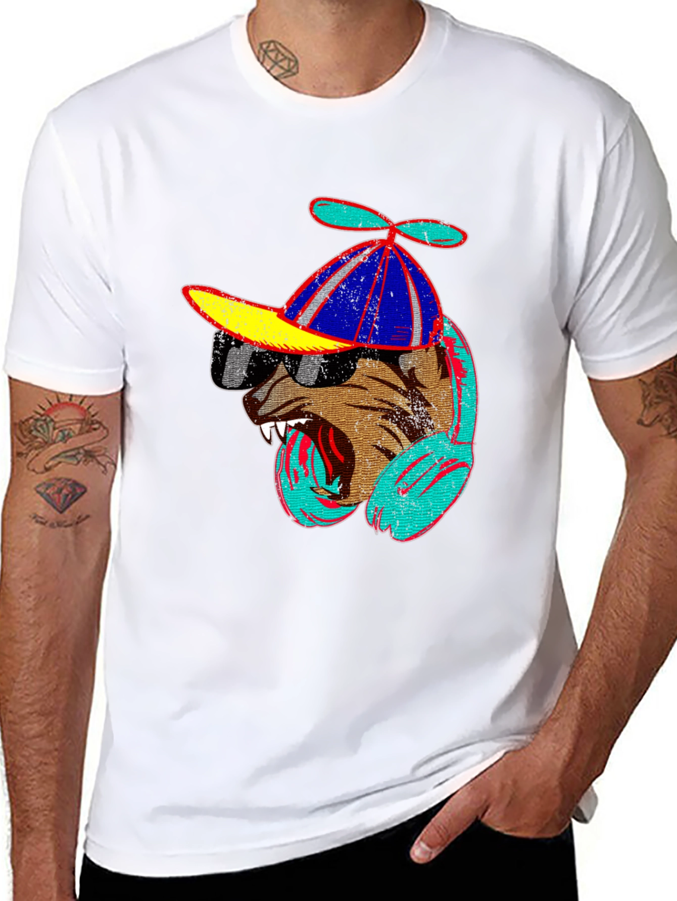 Cool Dog Graphic Tee - Black