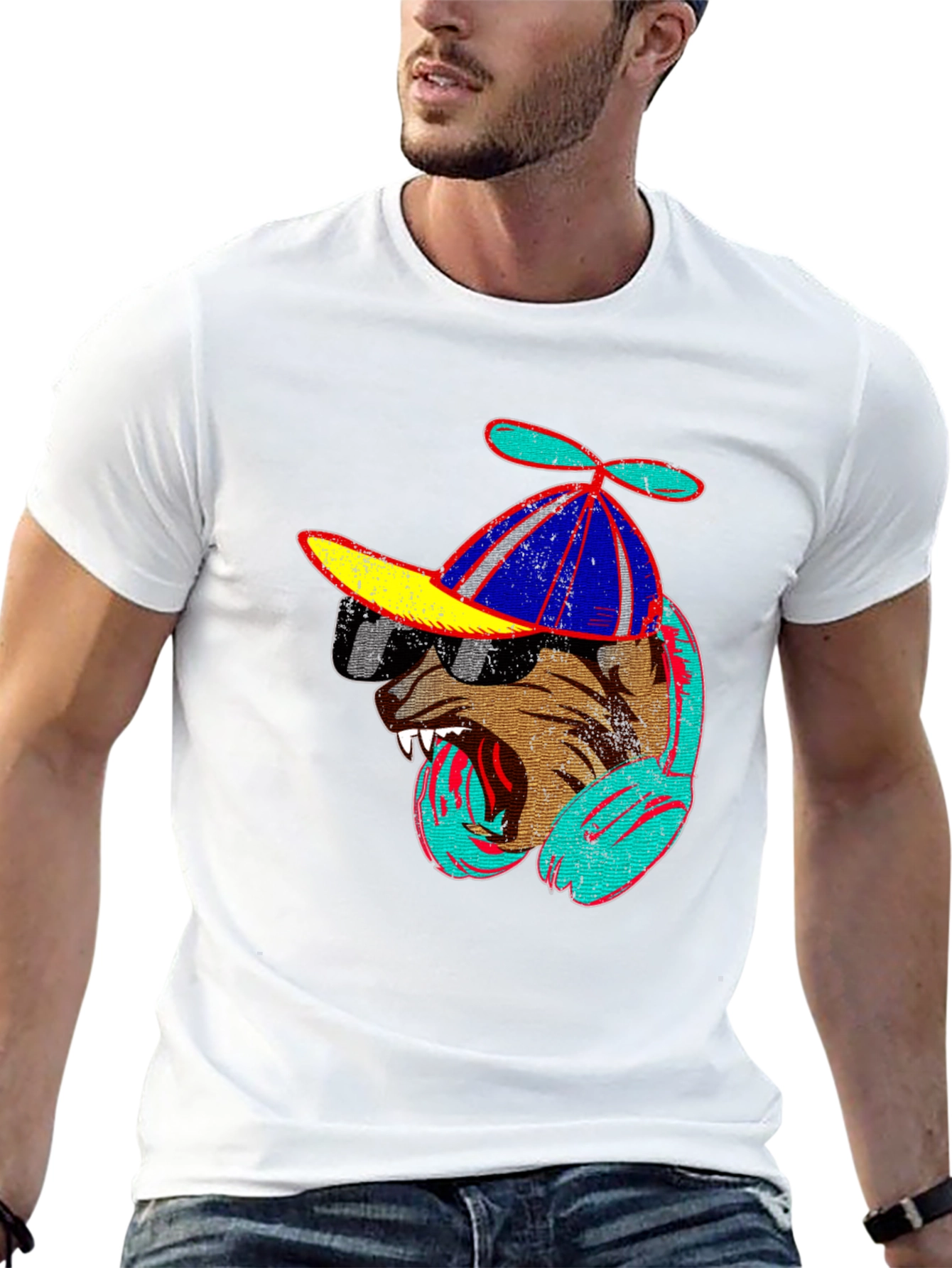 Cool Dog Graphic Tee - Black