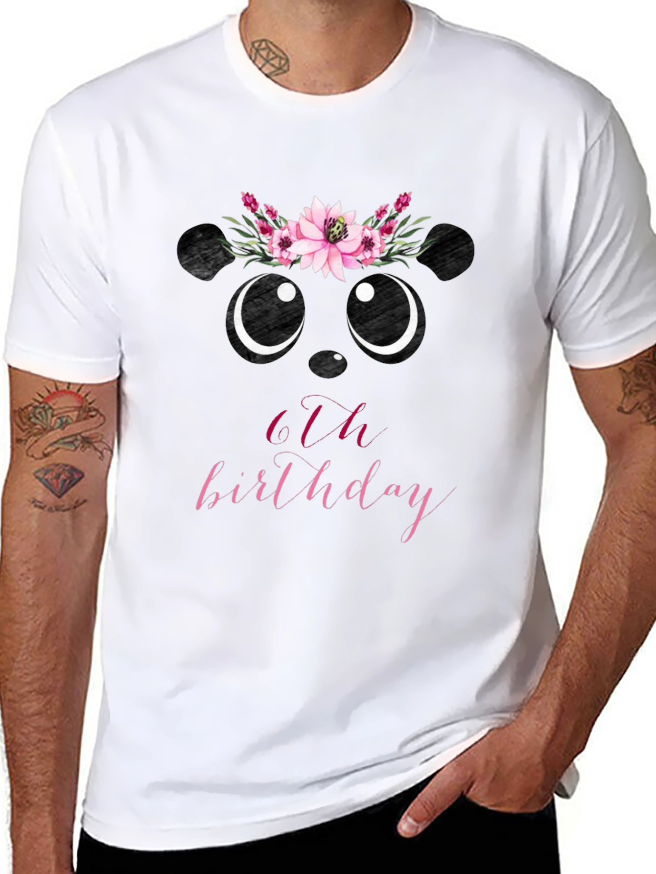 6th Birthday Panda Bear T-Shirt