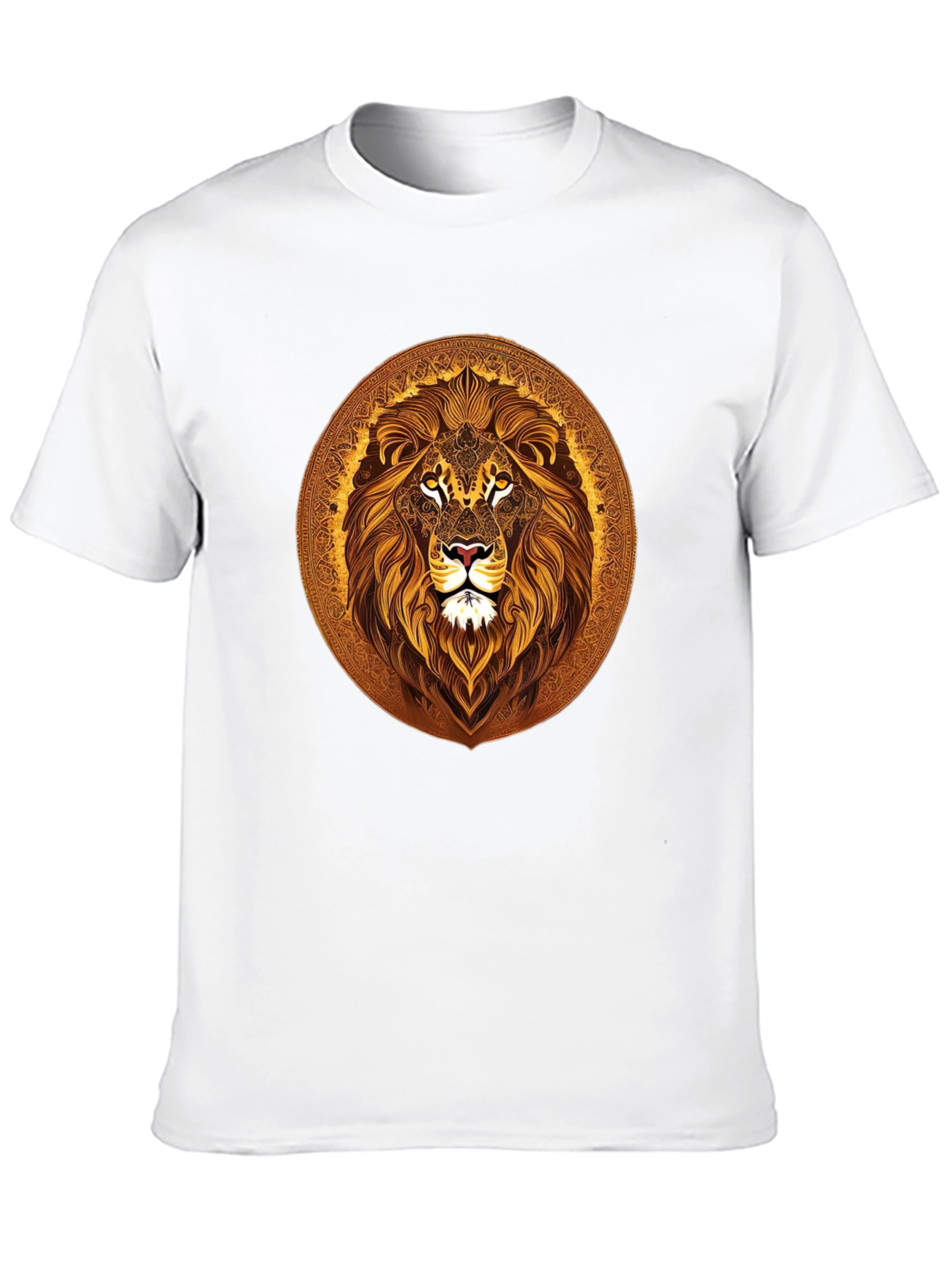 Lion Mandala Graphic Black T-Shirt
