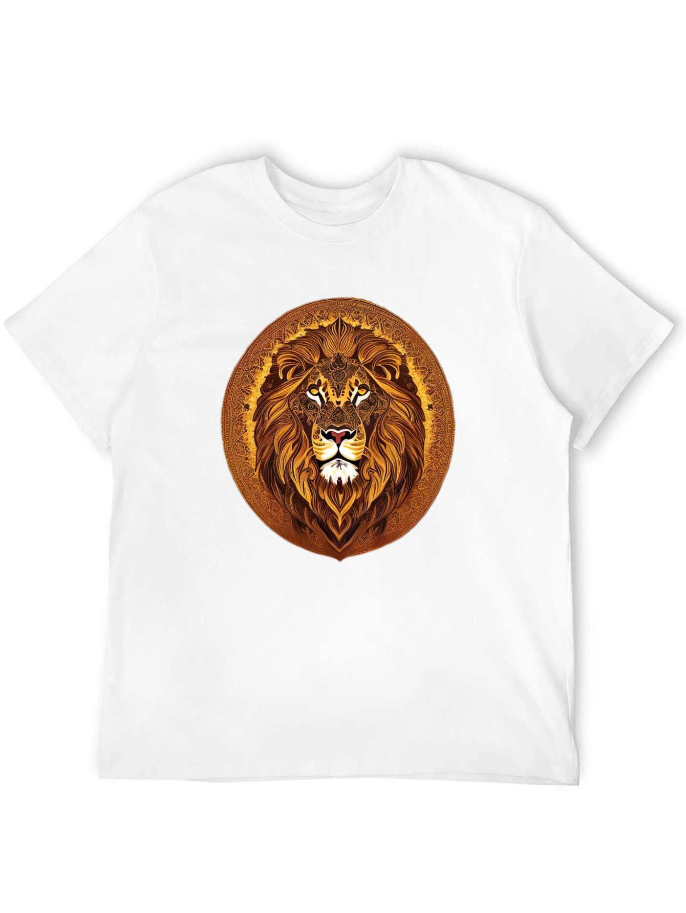 Lion Mandala Graphic Black T-Shirt