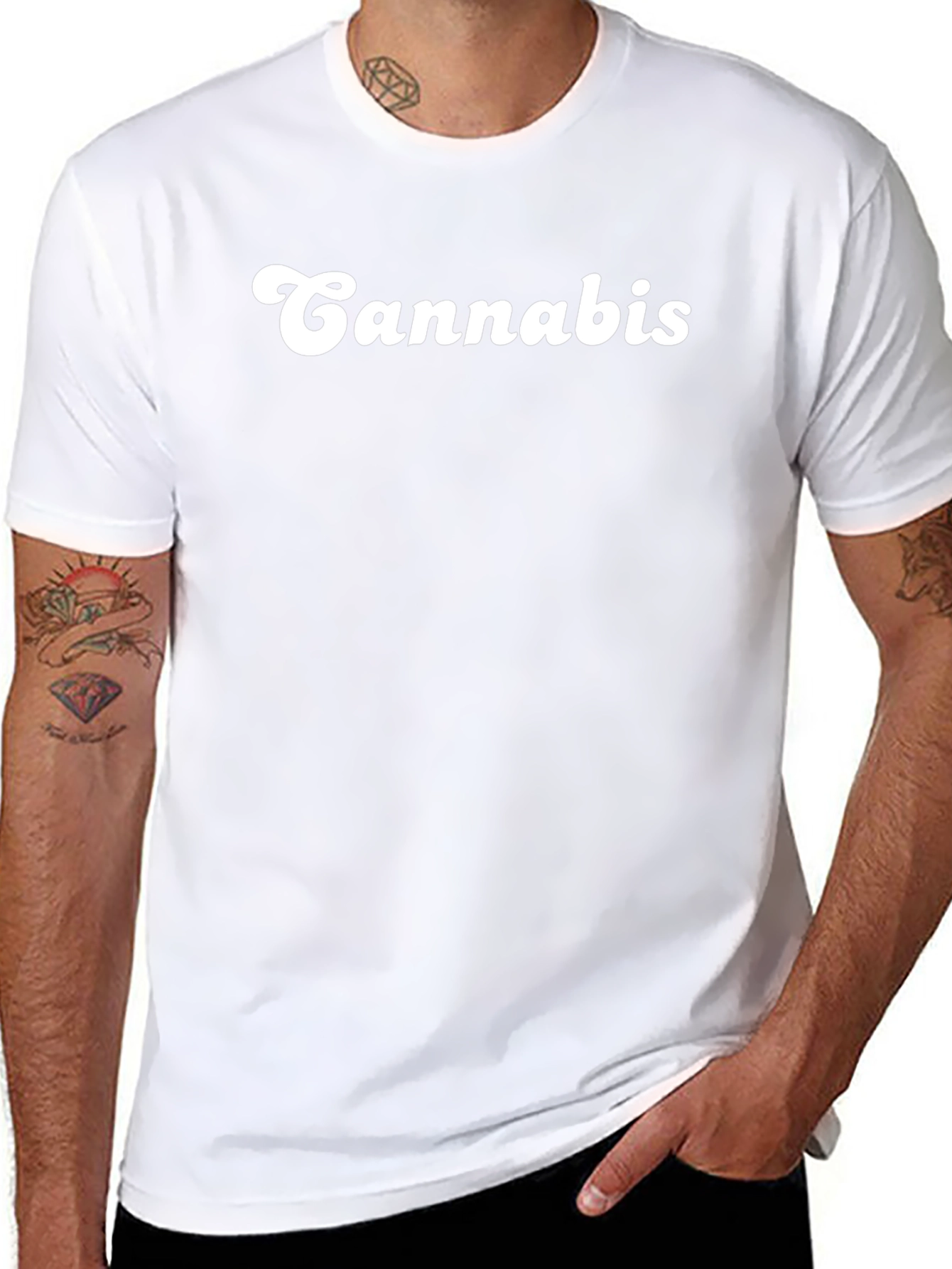 Cannabis Retro Graphic T-Shirt - Classic Black