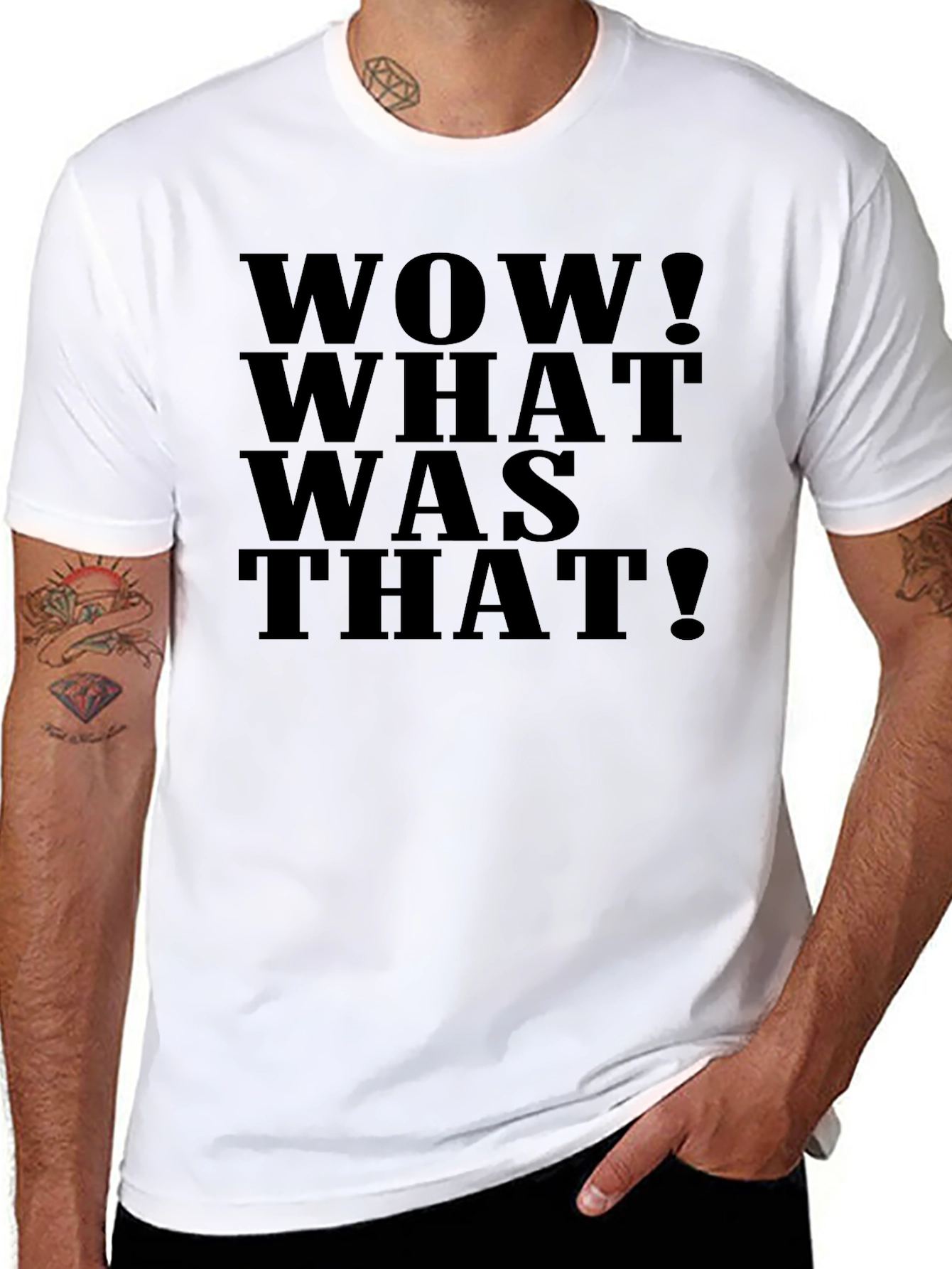 Funny WOW! WHAT WAS THAT! Black T-Shirt