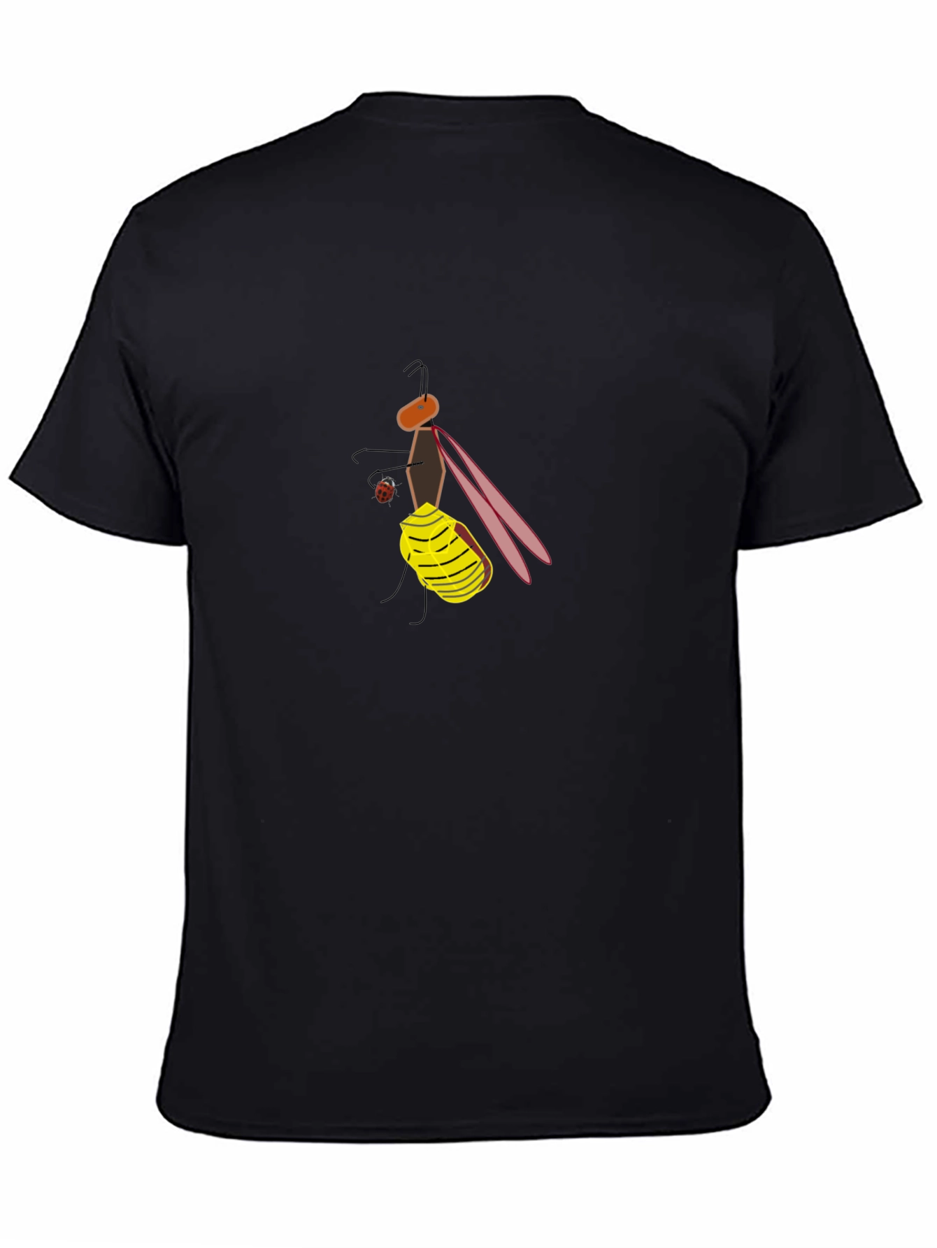 Black T-Shirt with Funky Fly Graphic