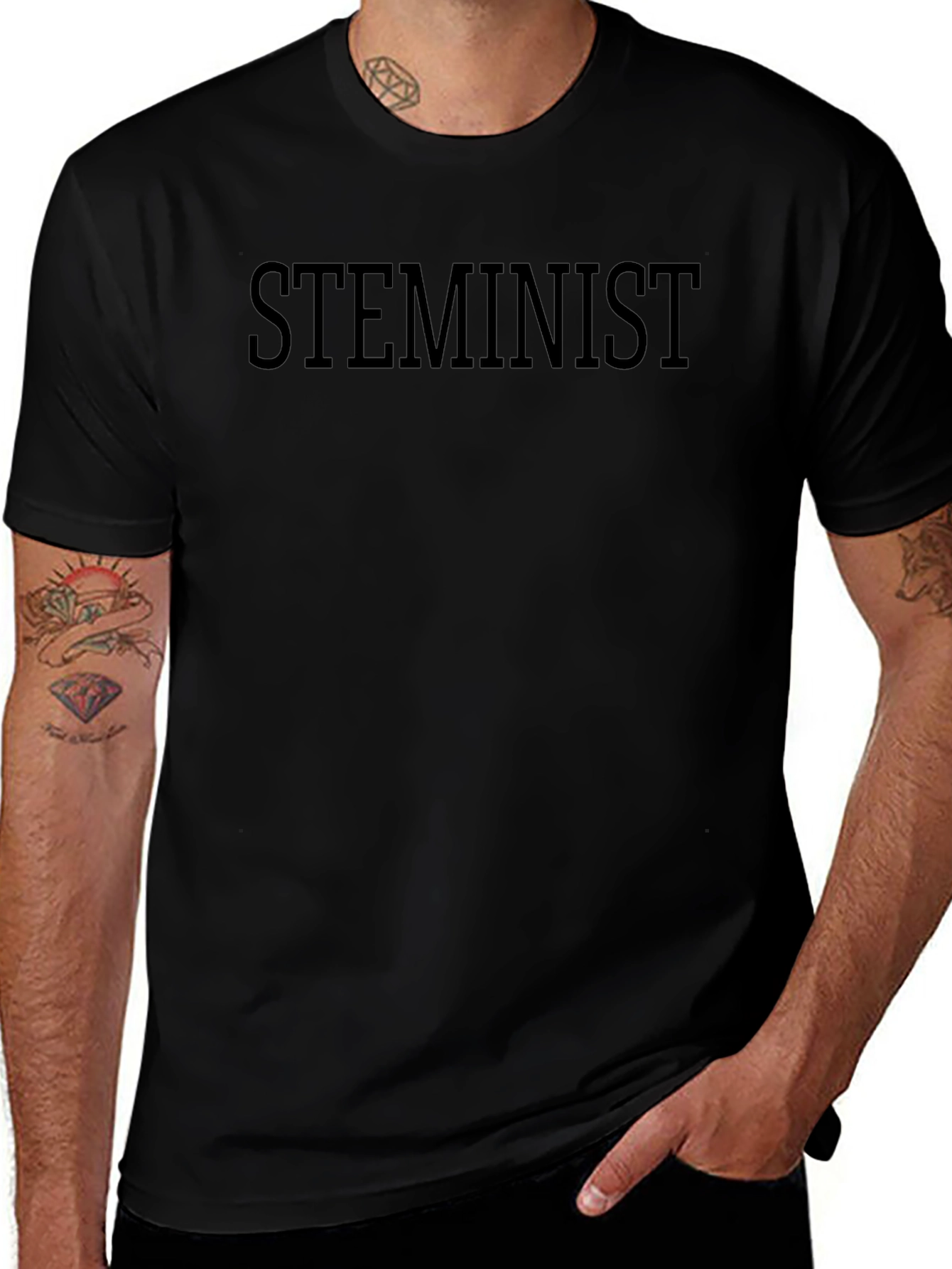 STEMinist Black T-Shirt - Science & Feminism