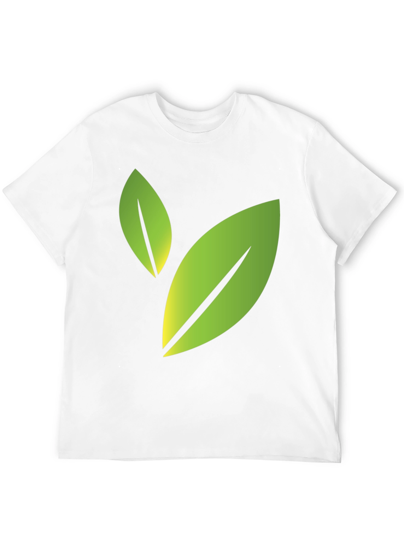 Eco-Friendly Leaf Design Black T-Shirt