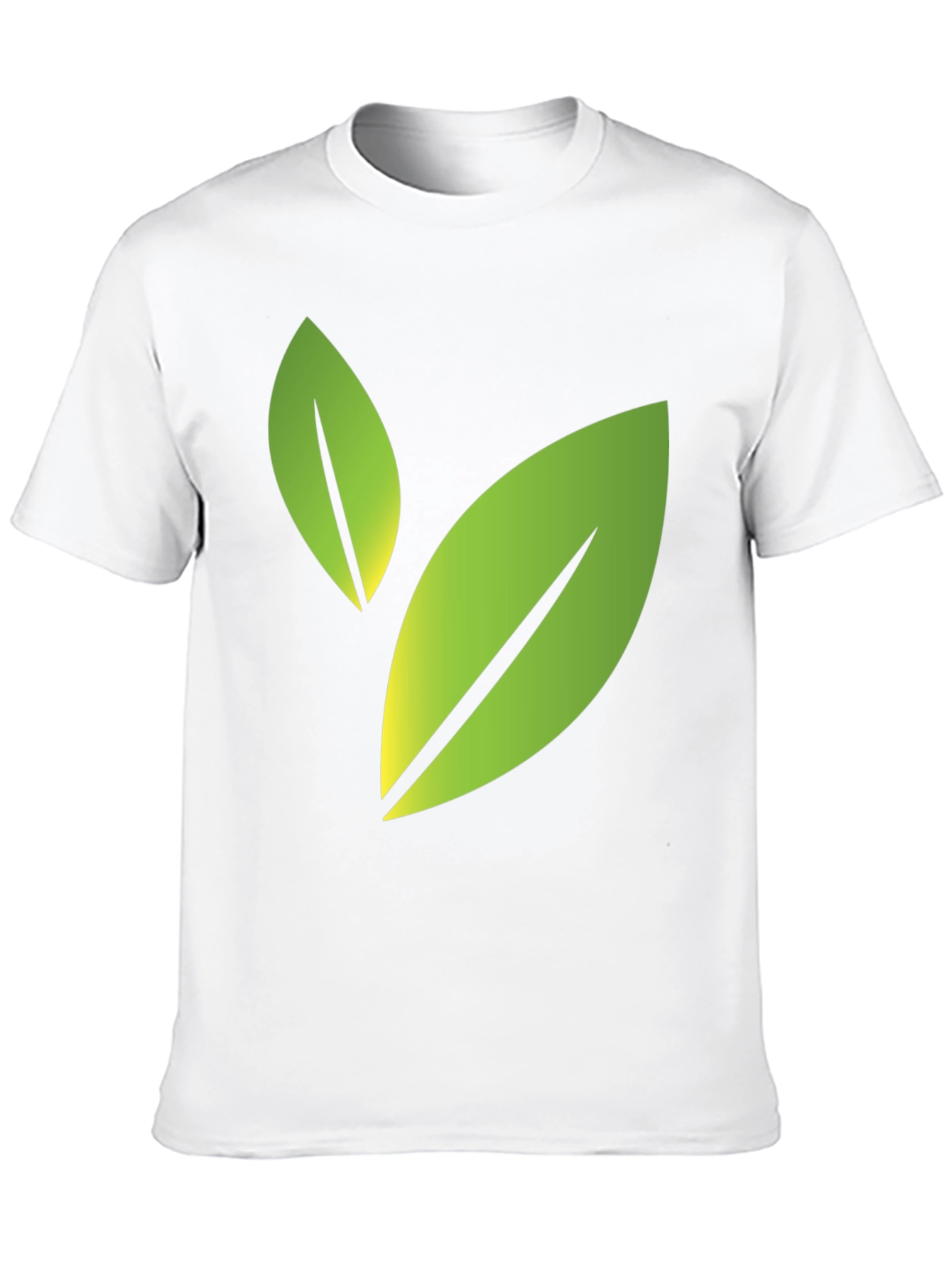 Eco-Friendly Leaf Design Black T-Shirt