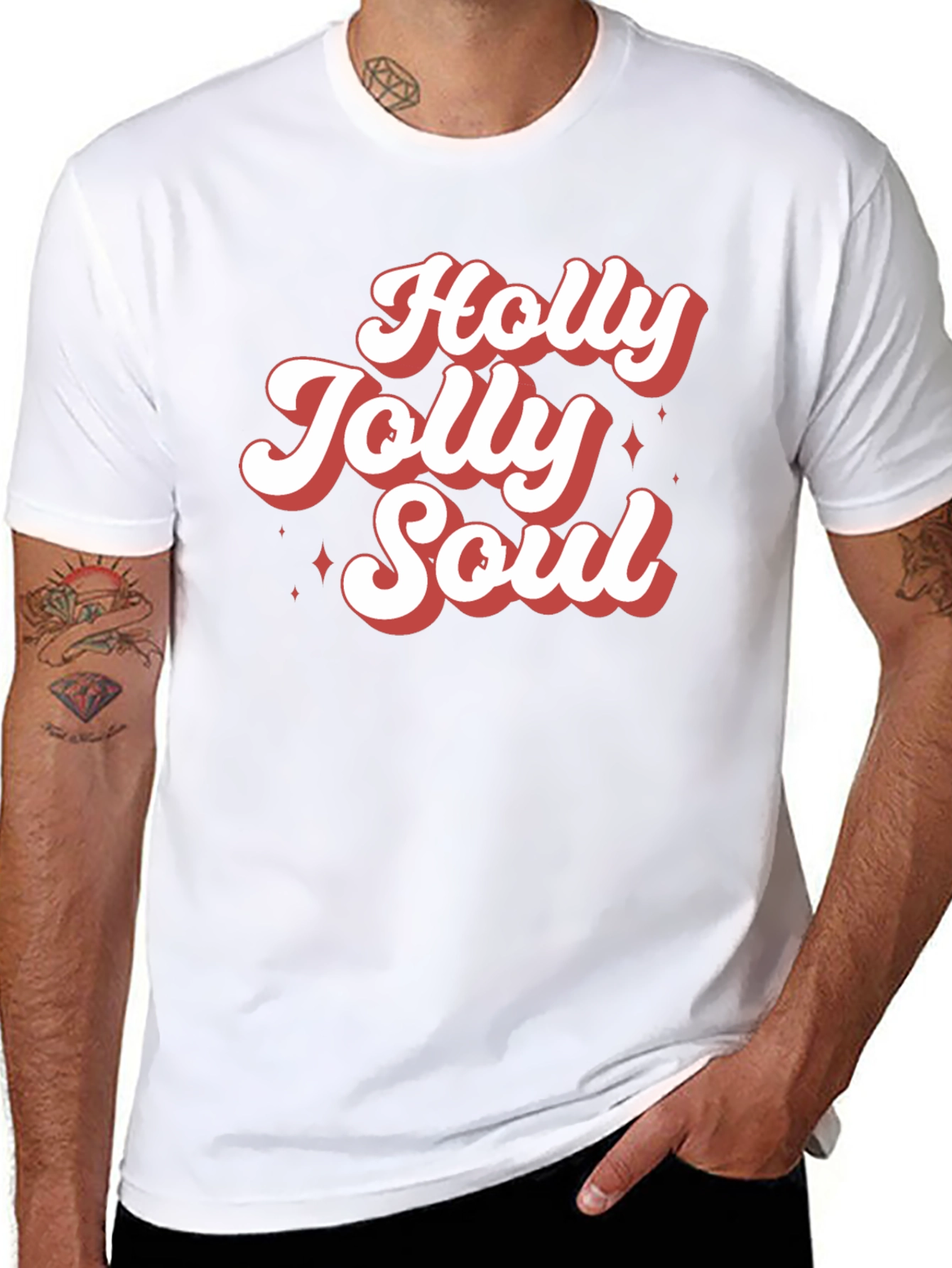 Holly Jolly Soul Graphic Tee - Retro Christmas T-Shirt