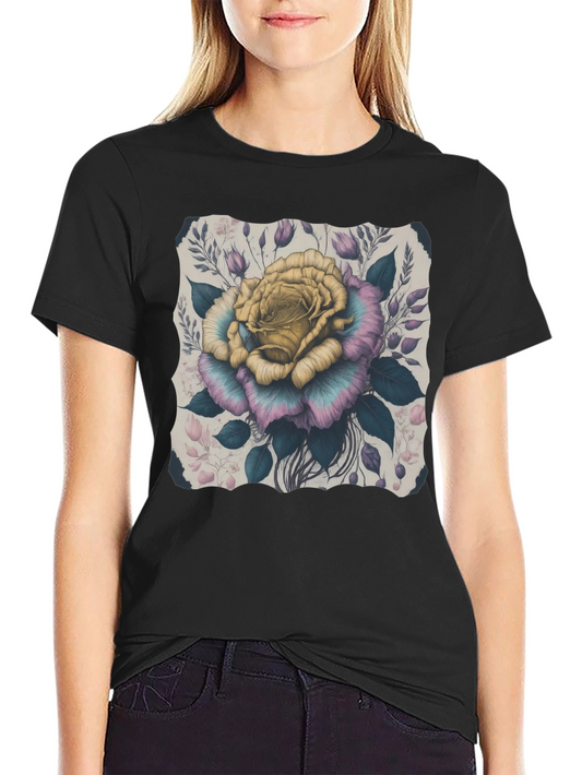 Floral Rose Graphic Tee - Stylish Mens T-Shirt