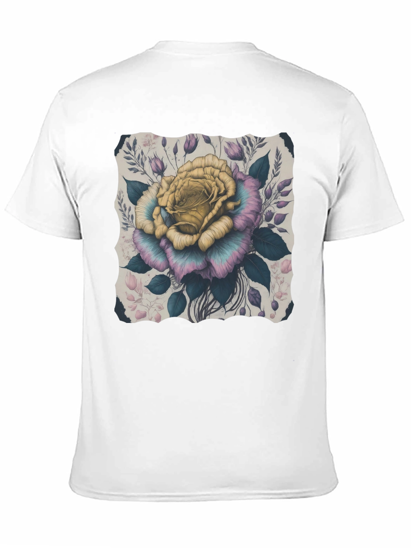 Floral Rose Graphic Tee - Stylish Mens T-Shirt