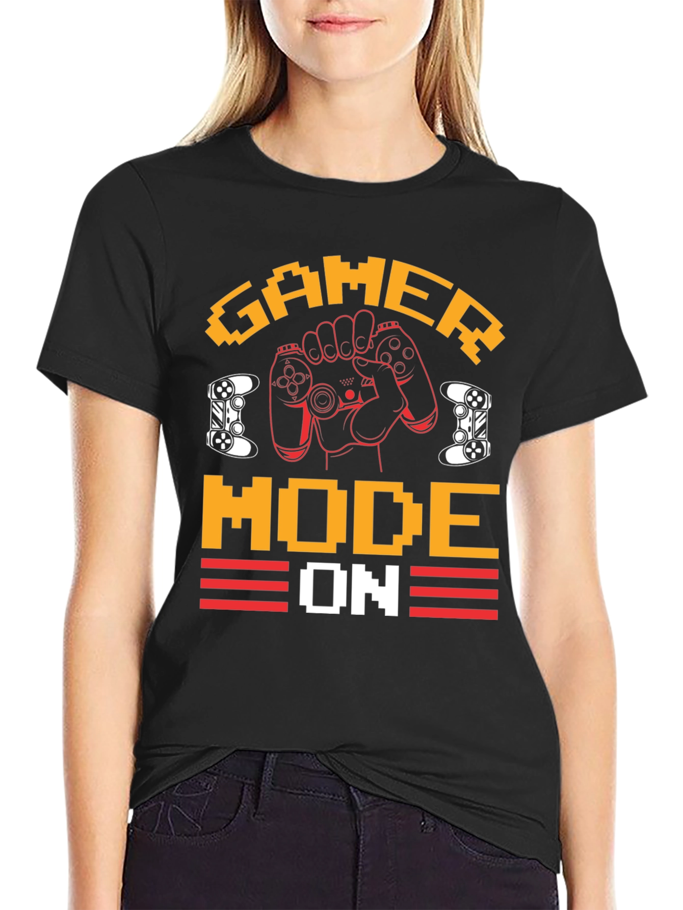 Gamer Mode On Pixelated T-Shirt