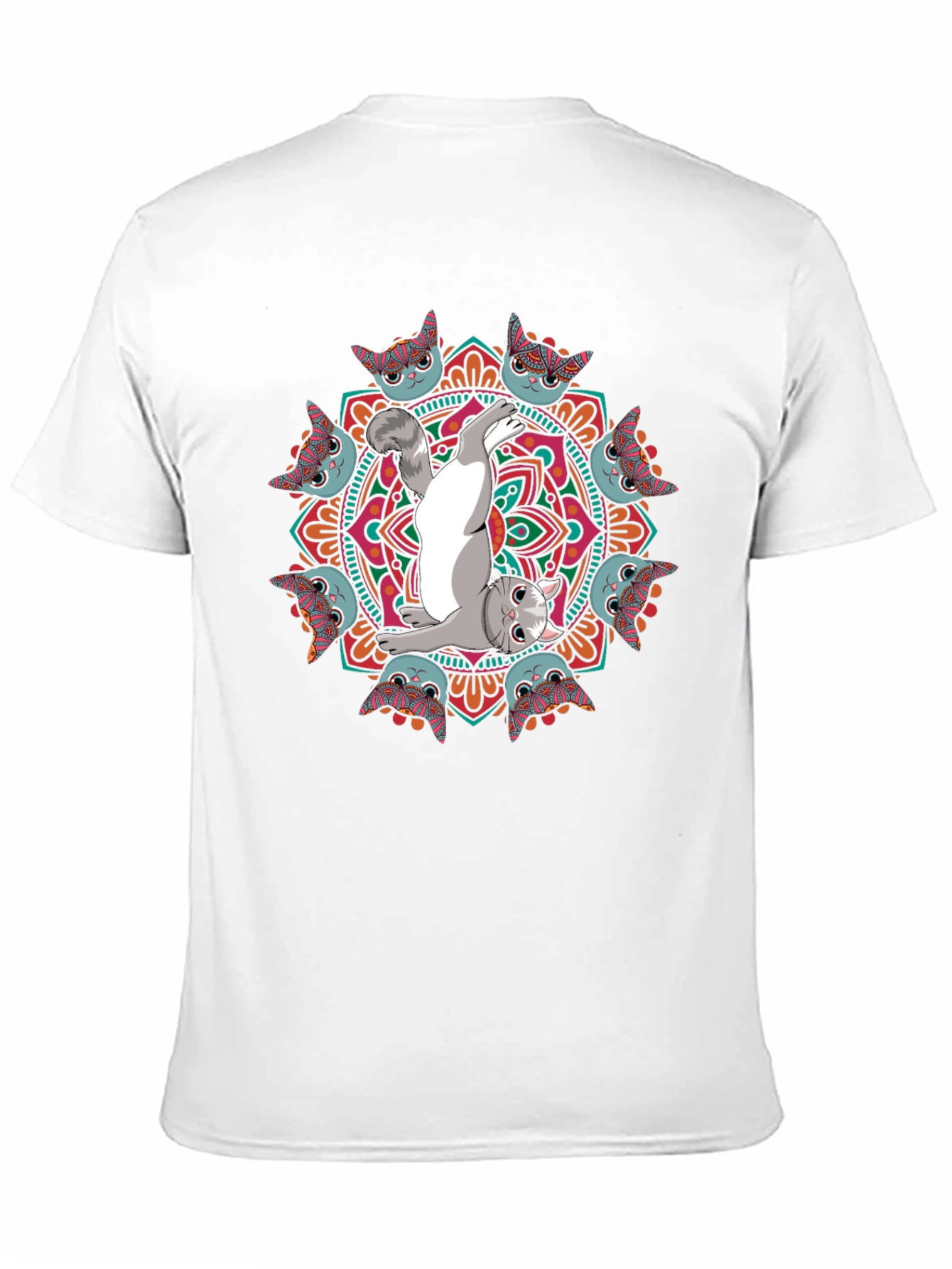 Yoga Cat Mandala T-Shirt - Zen & Stylish