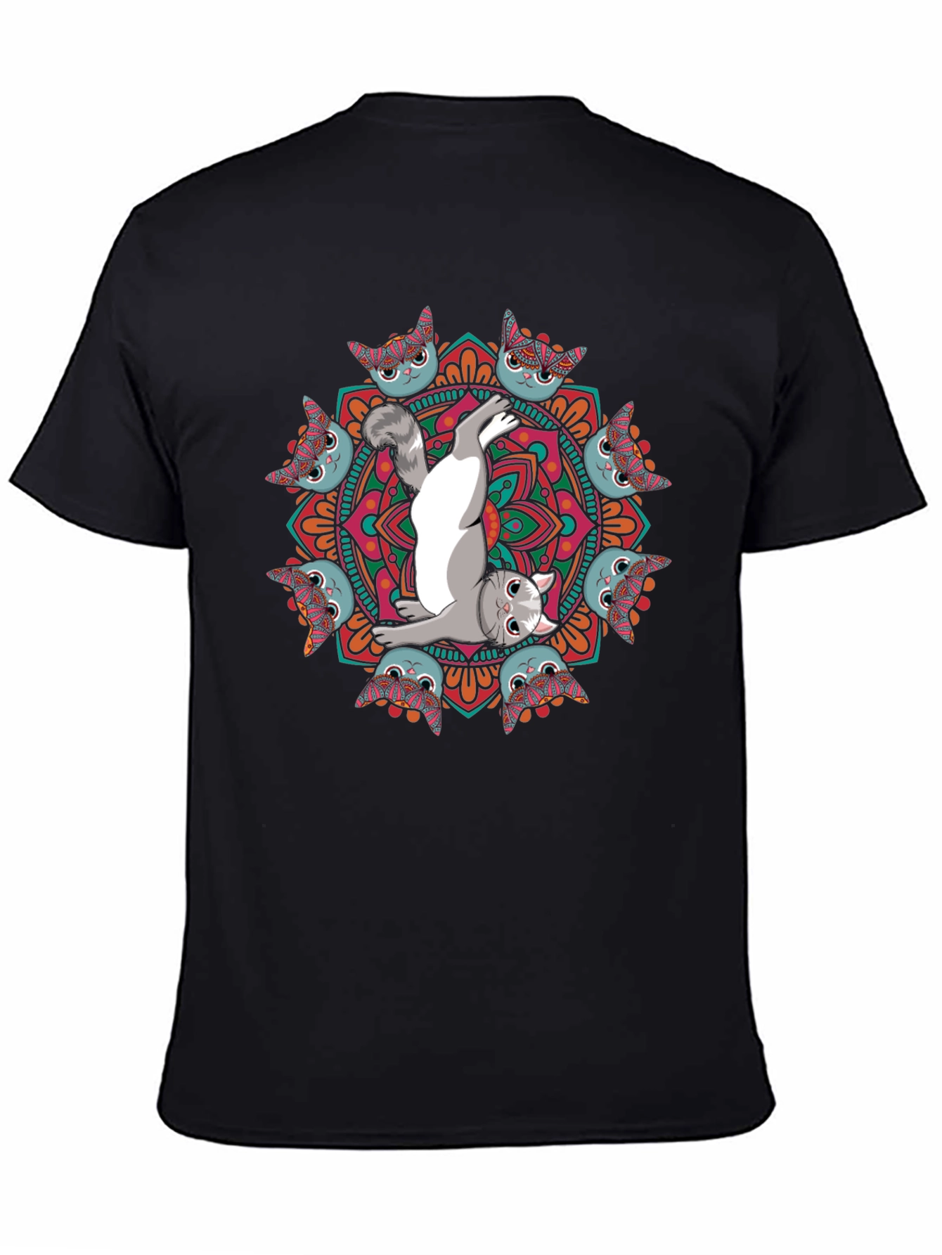 Yoga Cat Mandala T-Shirt - Zen & Stylish