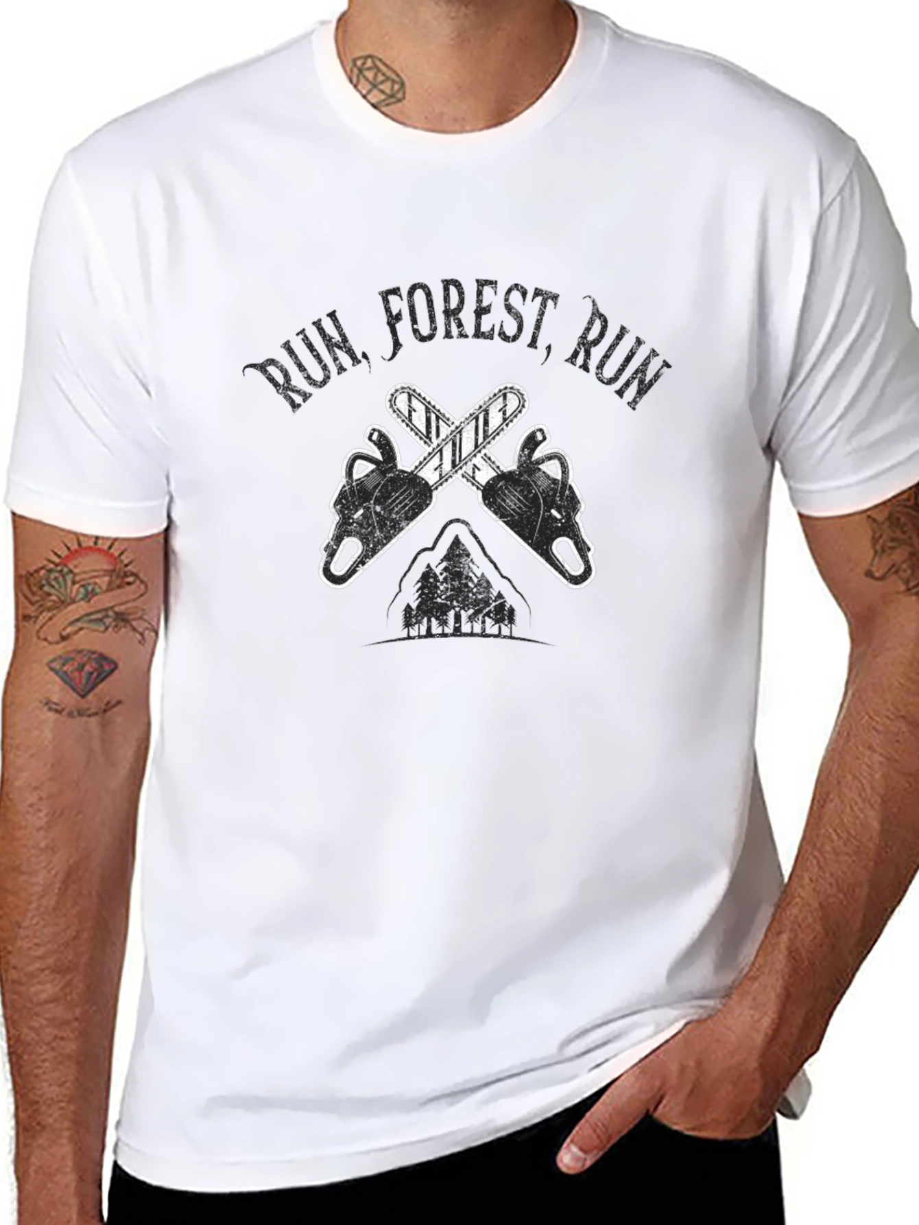 Run Forest Run Chainsaw T-Shirt