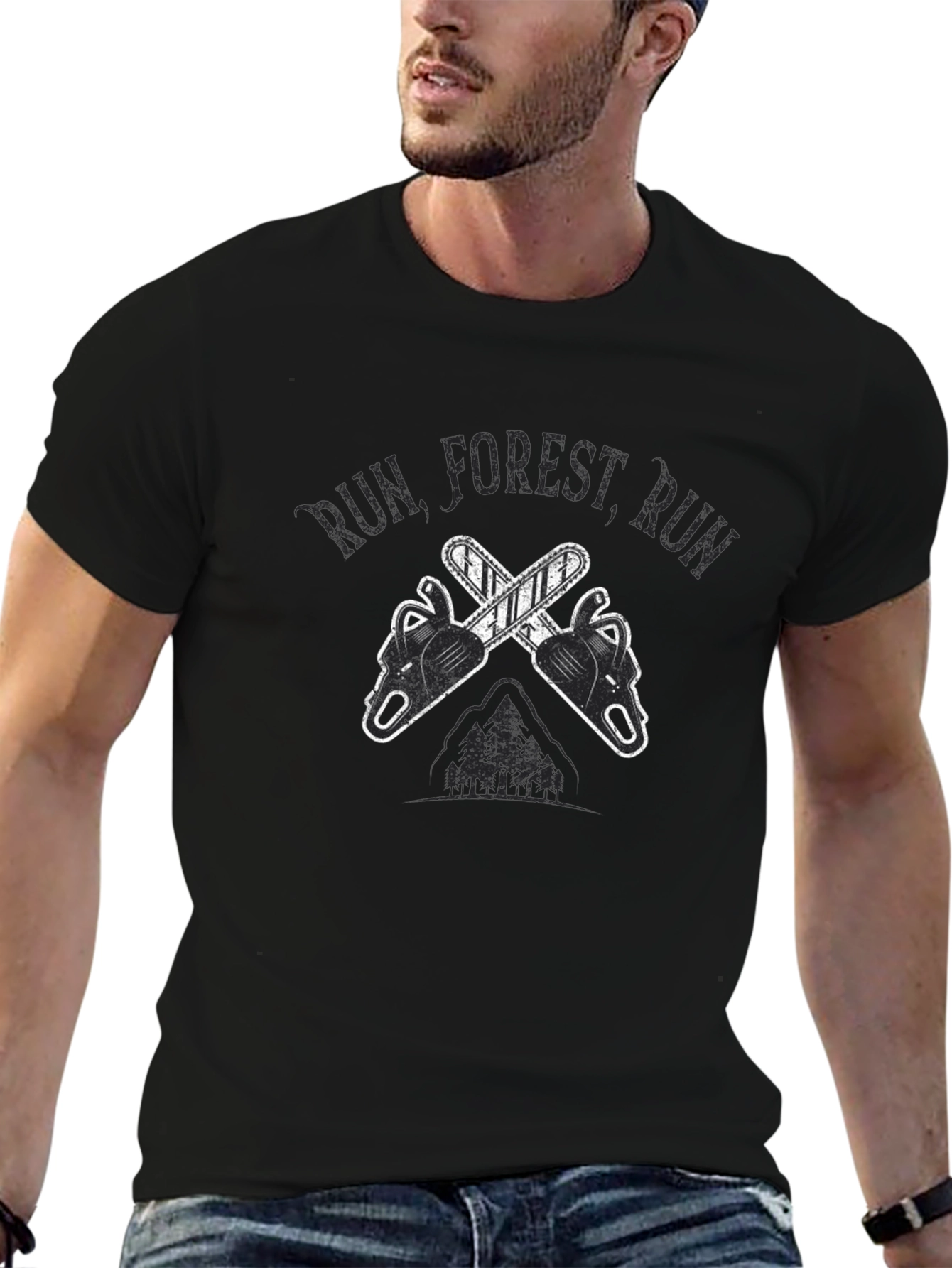Run Forest Run Chainsaw T-Shirt