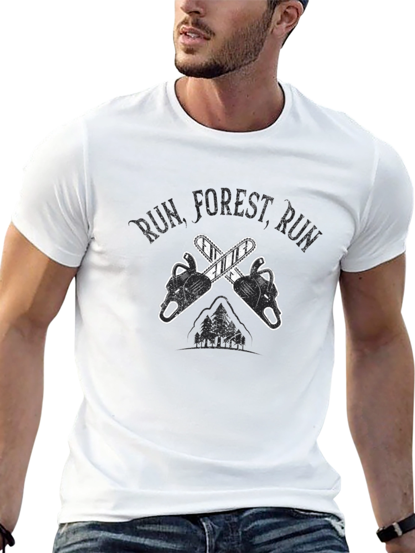 Run Forest Run Chainsaw T-Shirt