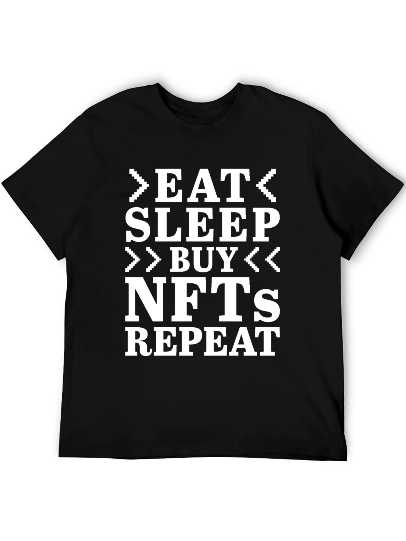 Eat Sleep Buy NFTs Repeat Black Graphic Tee