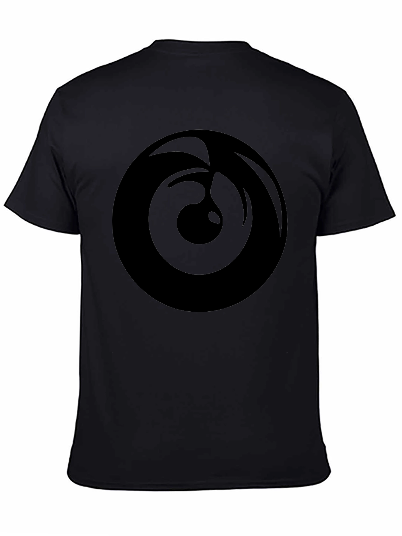 Mens Black Graphic Tee - Abstract Circle Design