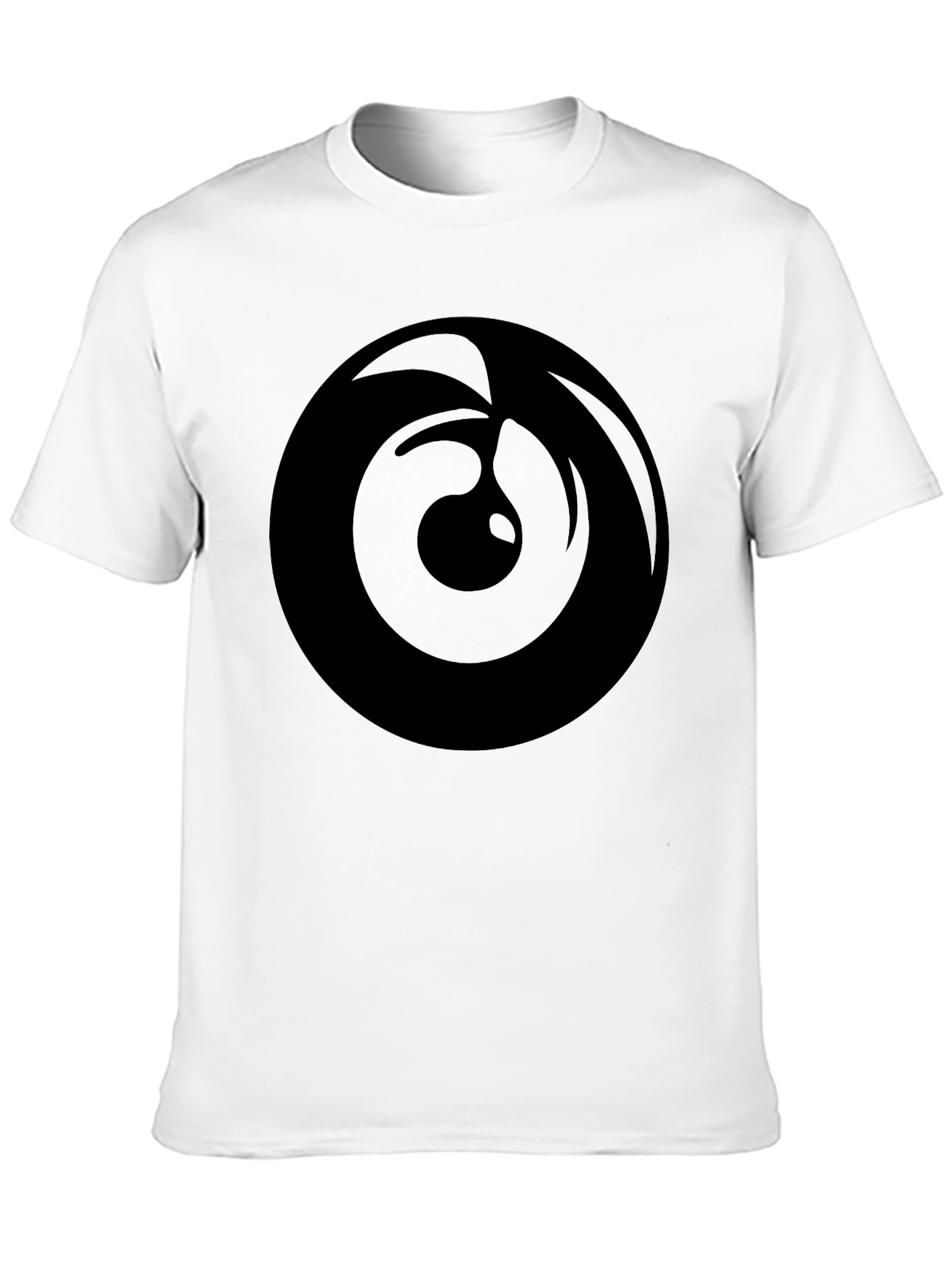 Mens Black Graphic Tee - Abstract Circle Design