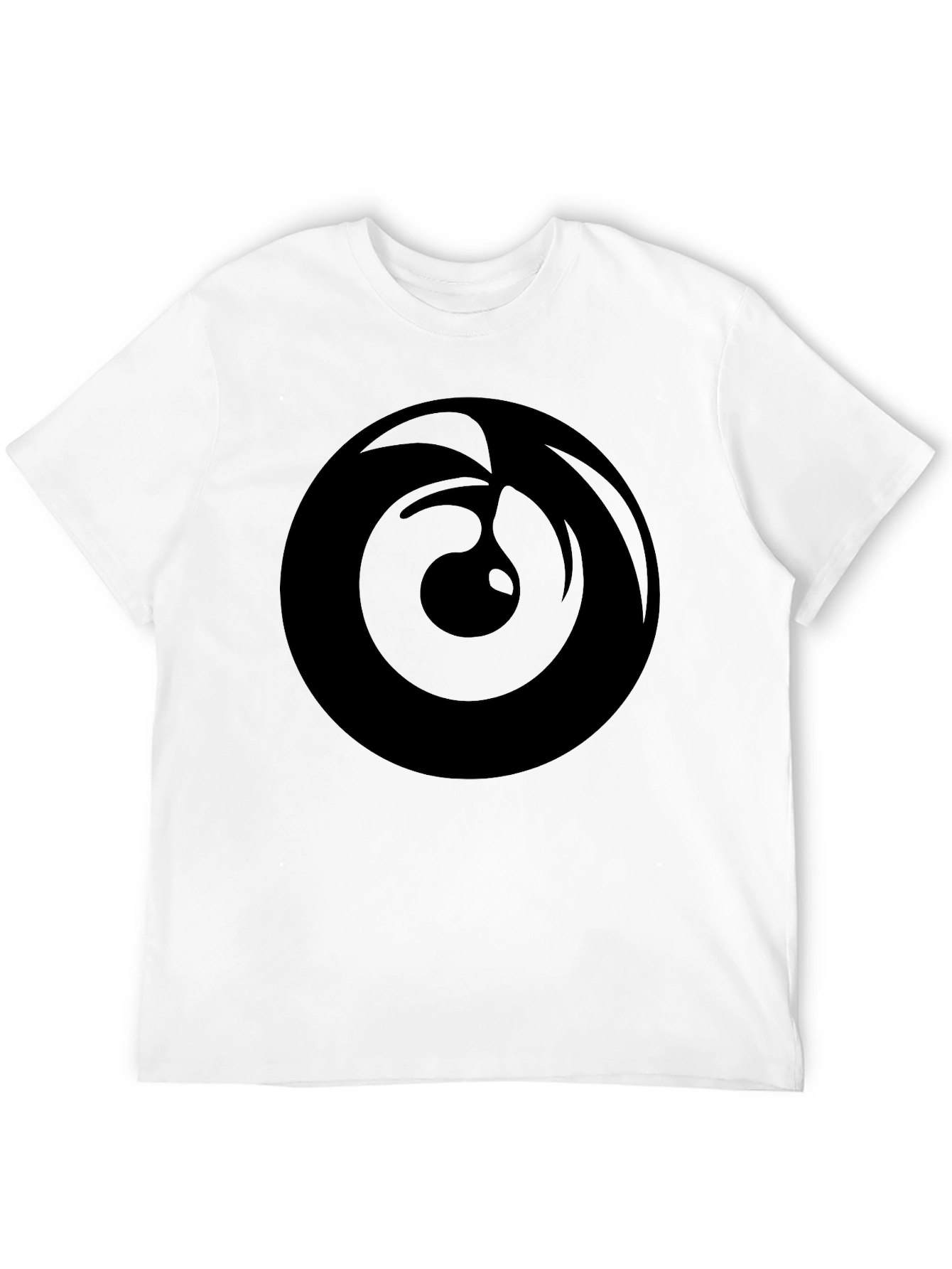 Mens Black Graphic Tee - Abstract Circle Design