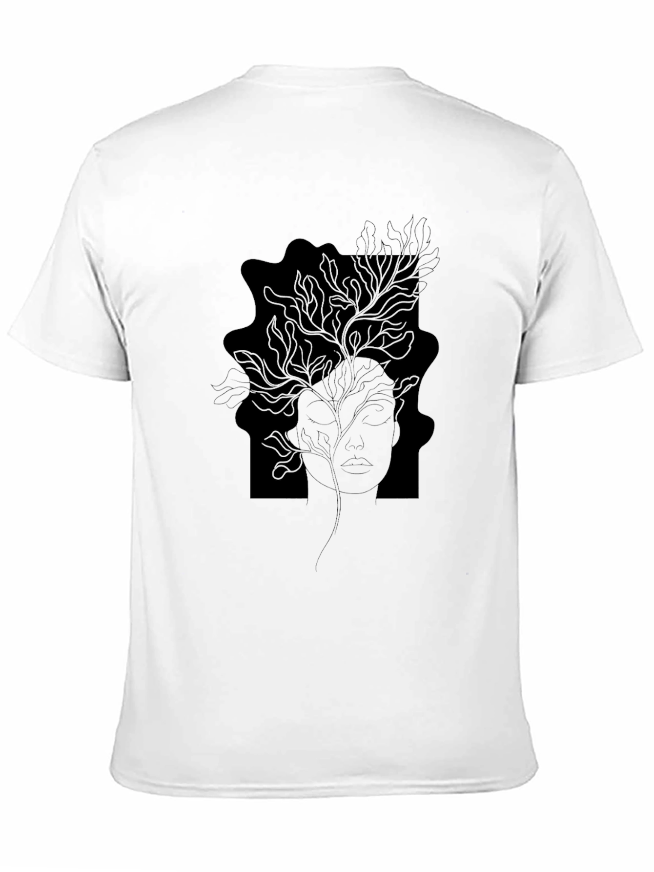 Abstract Woman Line Art Graphic Tee - Black T-Shirt