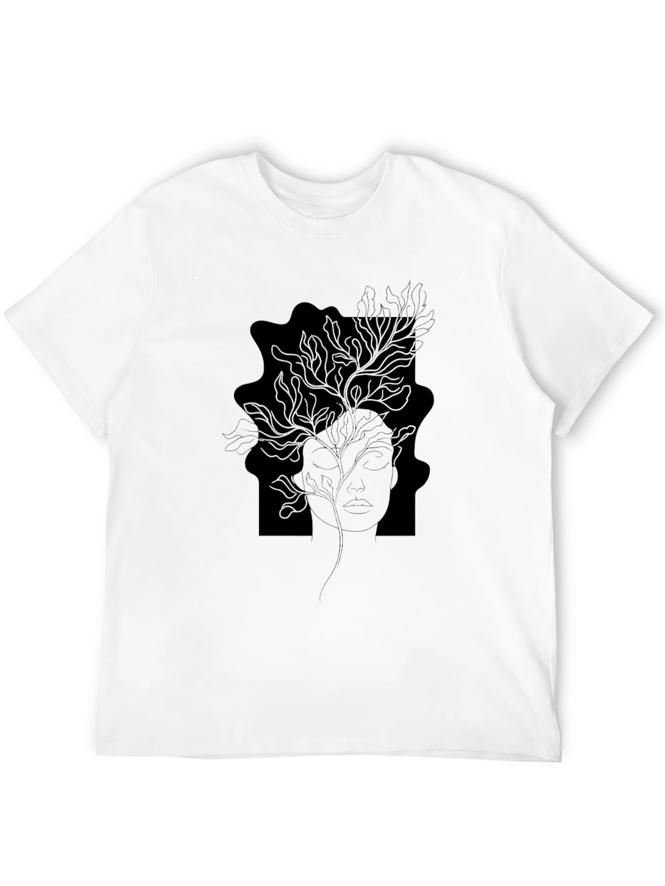 Abstract Woman Line Art Graphic Tee - Black T-Shirt