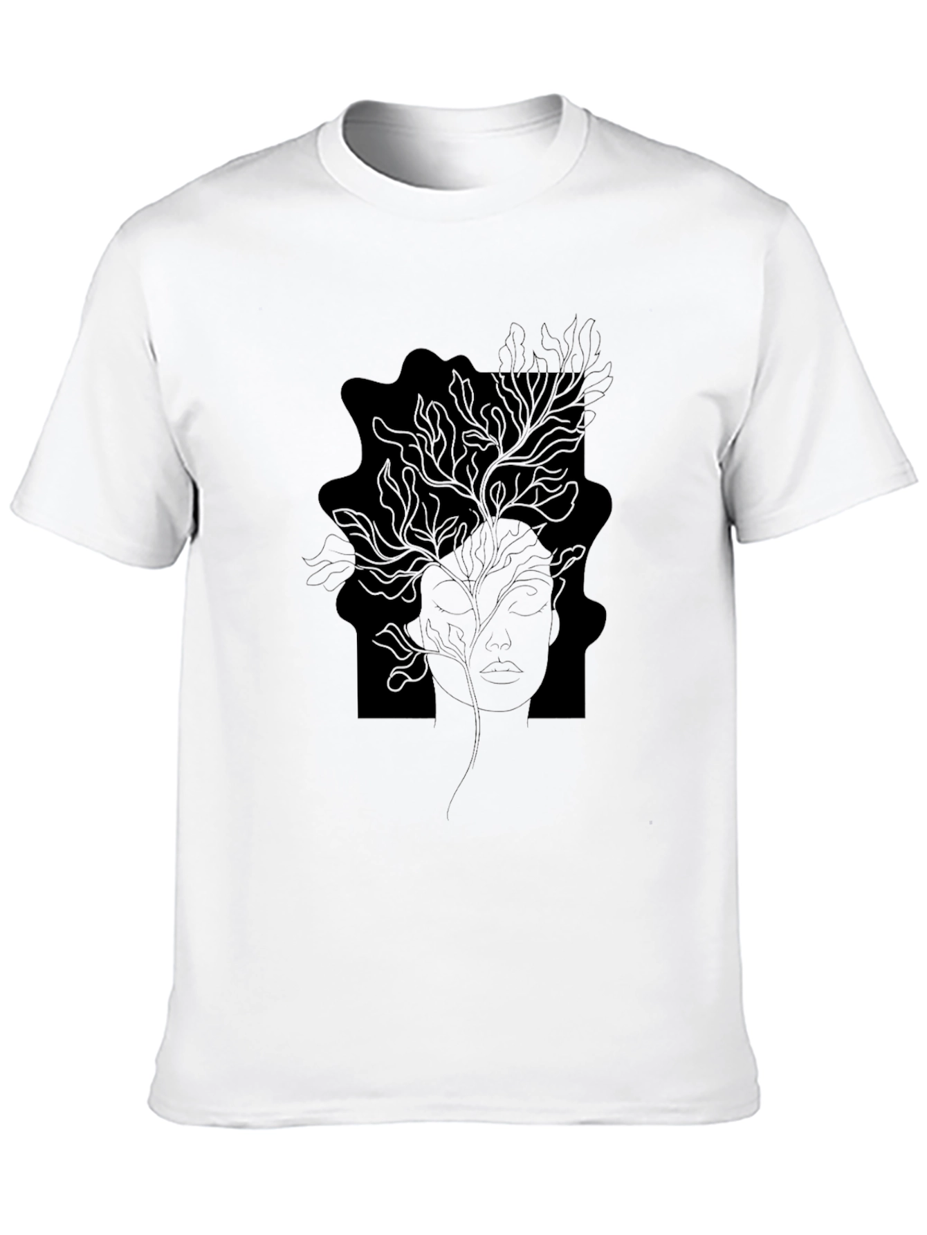 Abstract Woman Line Art Graphic Tee - Black T-Shirt
