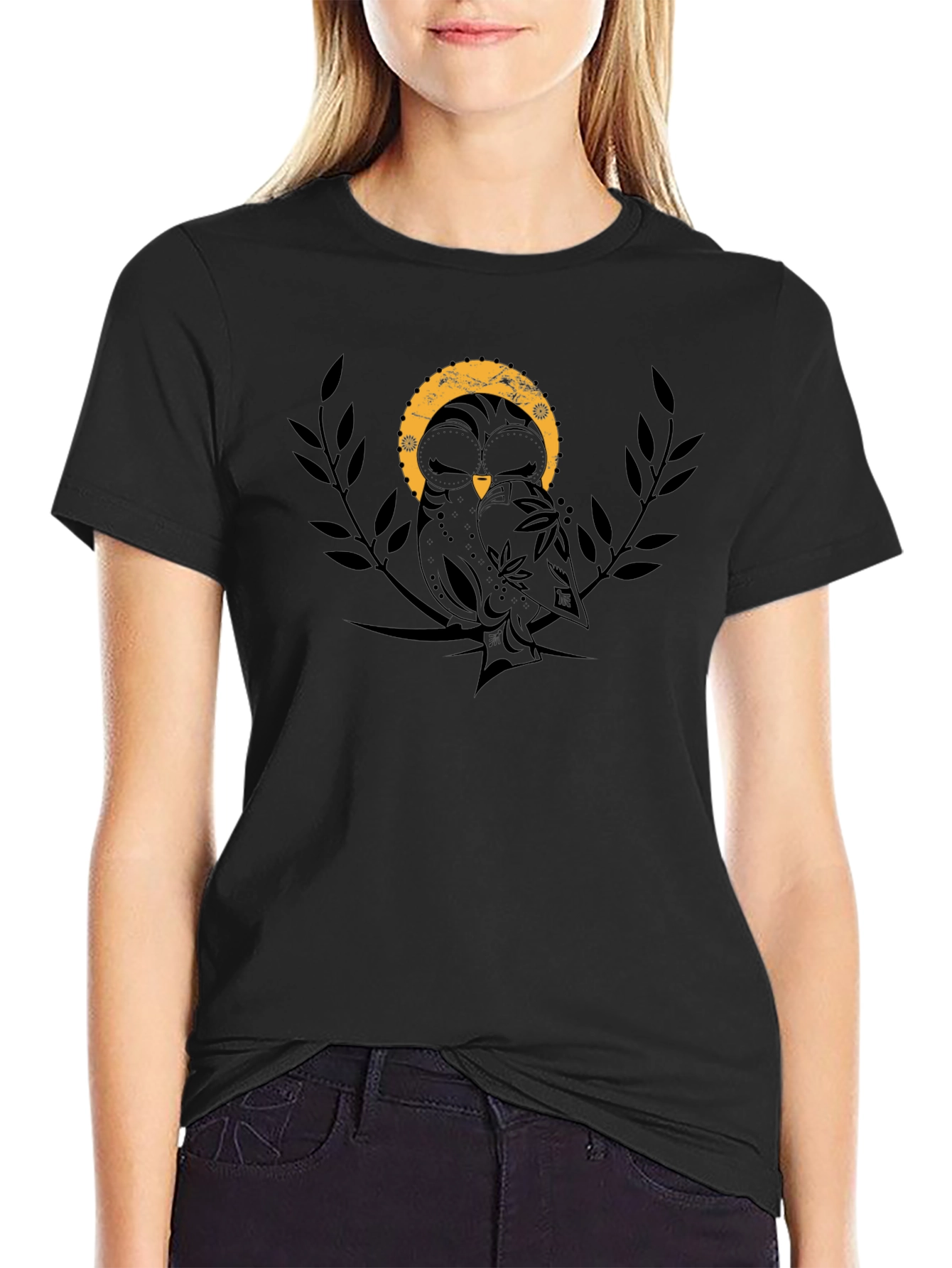 Owl Graphic Black T-Shirt