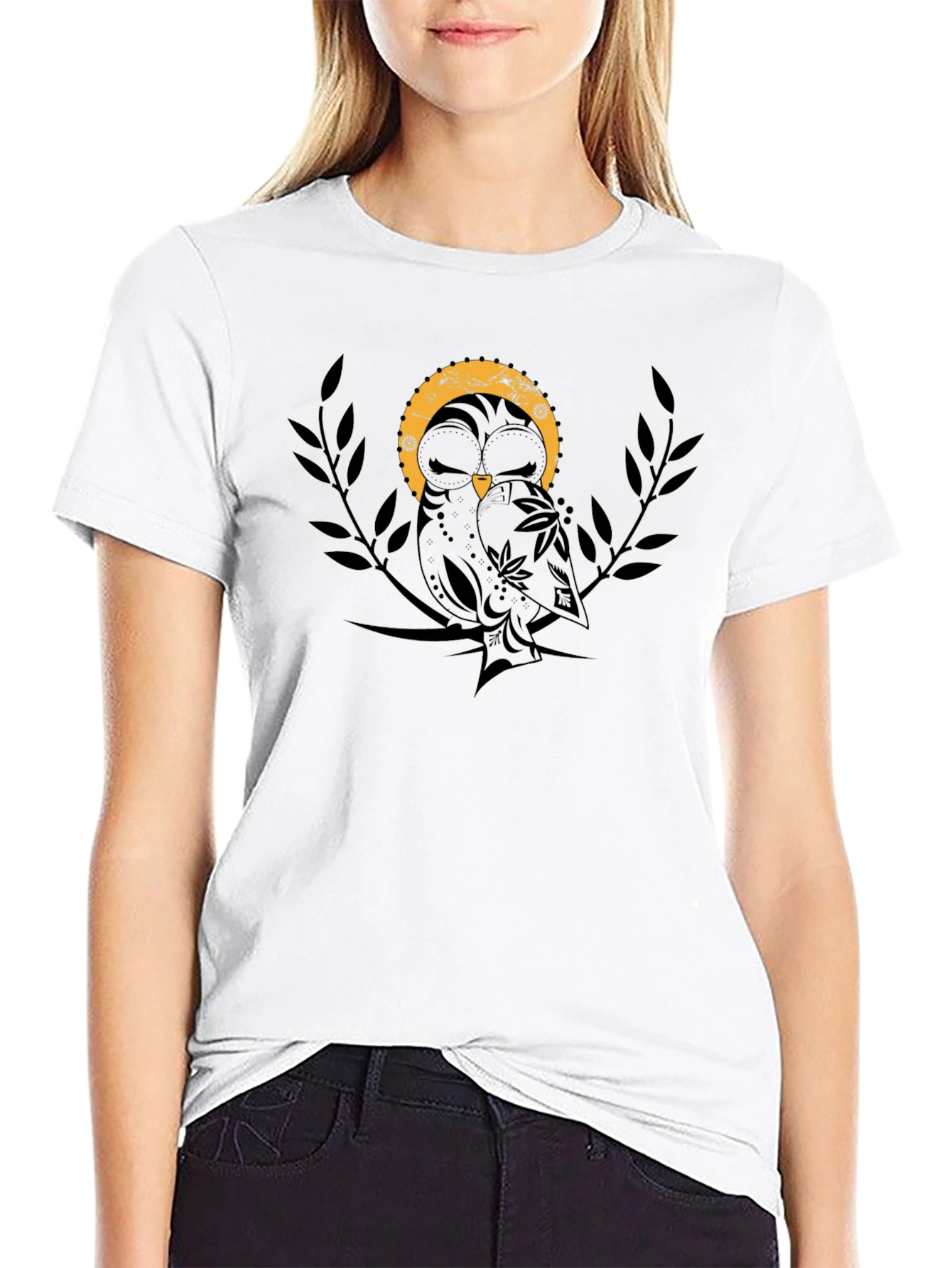Owl Graphic Black T-Shirt