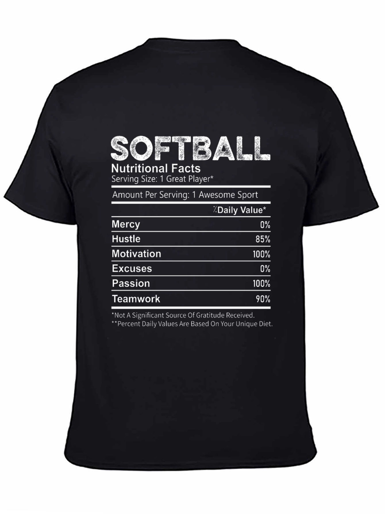 Softball Nutritional Facts T-Shirt