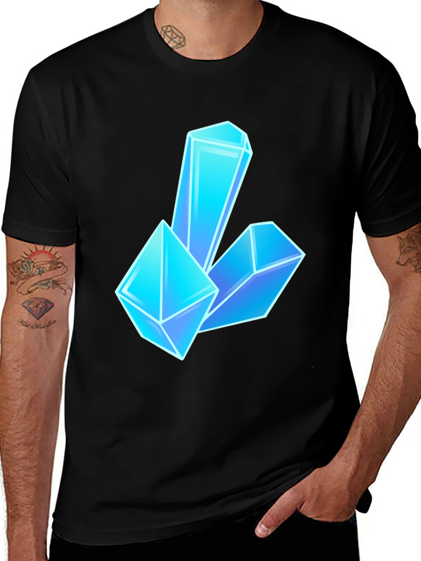 Crystal Gem Graphic Tee - Black Unisex T-Shirt