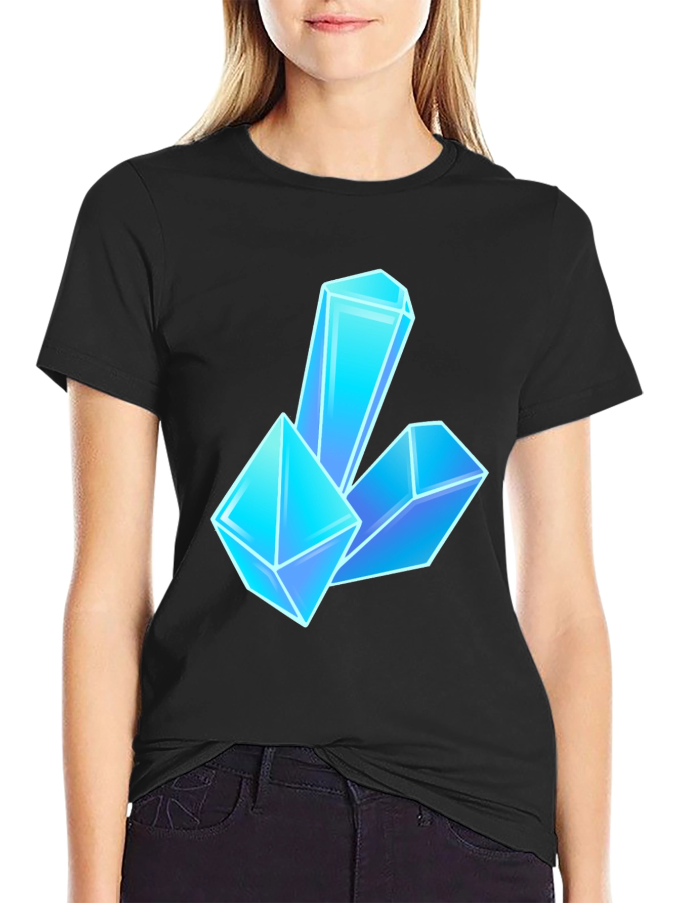 Crystal Gem Graphic Tee - Black Unisex T-Shirt