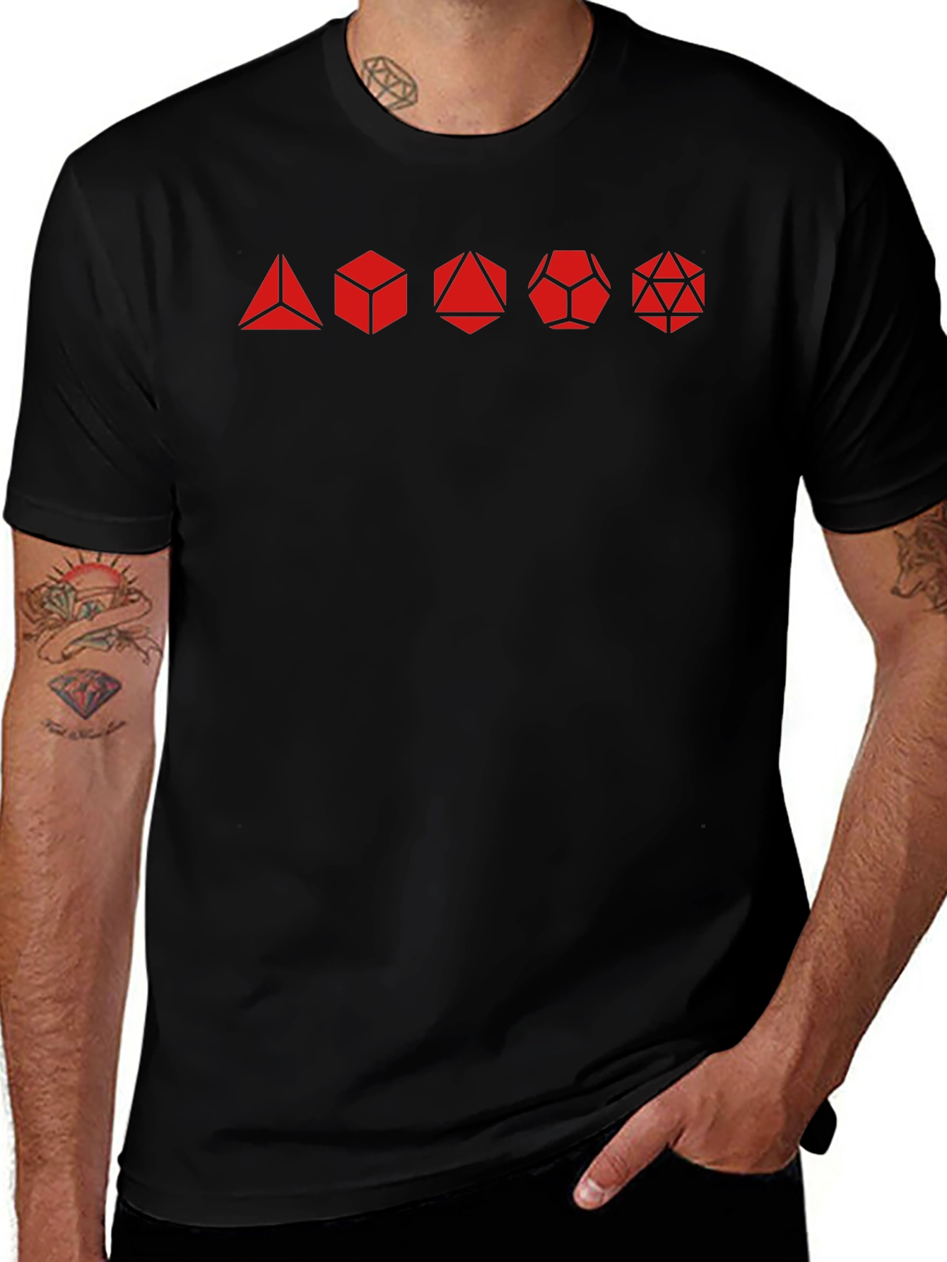 D&D Dice Set Black Graphic Tee
