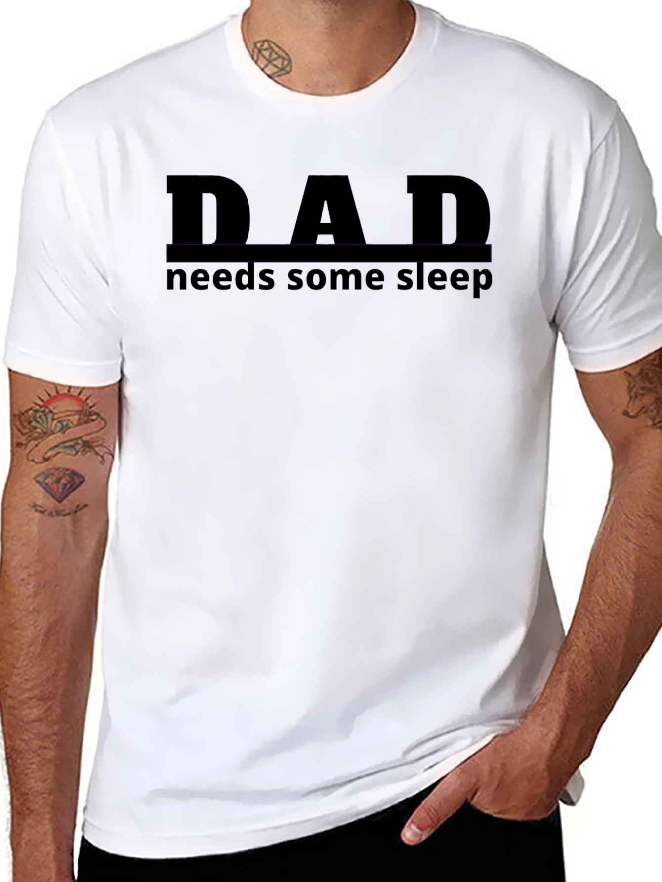 Dad Needs Sleep Black T-Shirt