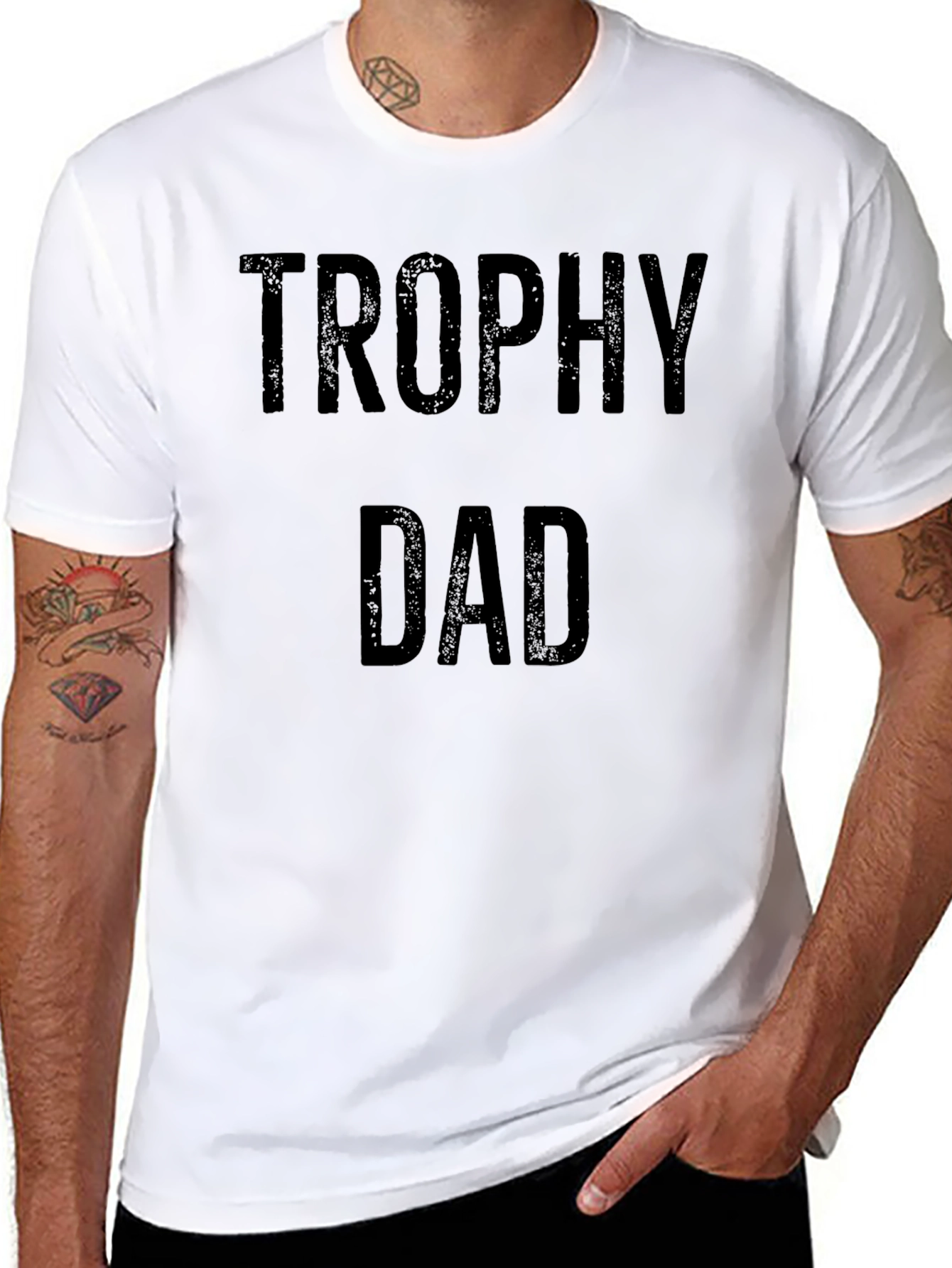 Trophy Dad Graphic Tee - Black Cotton T-Shirt
