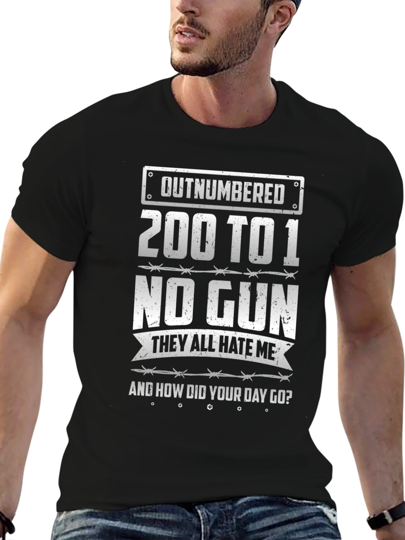 Outnumbered 200 to 1 Funny Graphic Tee