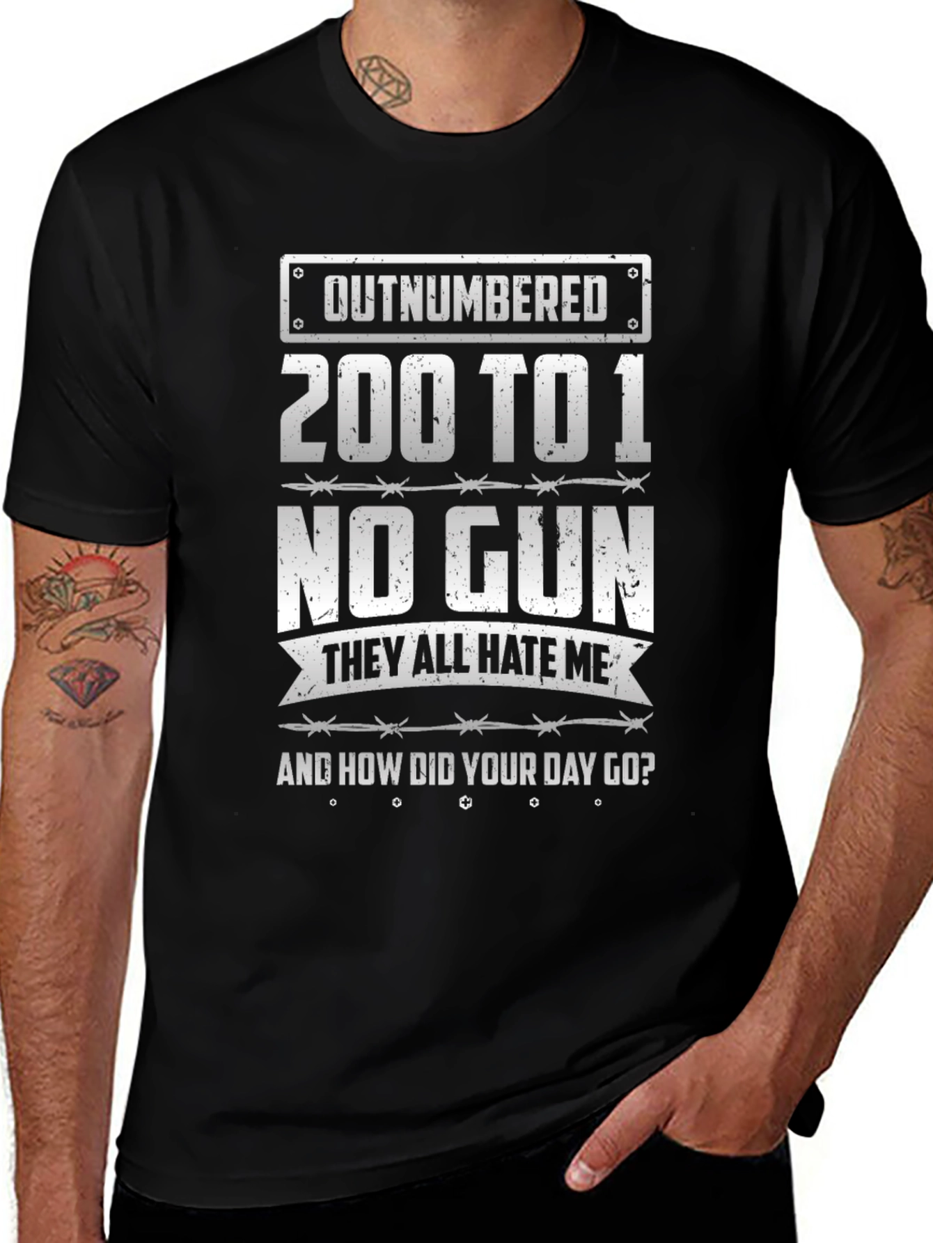Outnumbered 200 to 1 Funny Graphic Tee