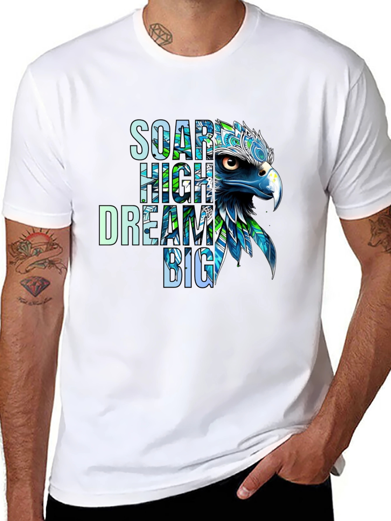 Soar High Dream Big Eagle Graphic T-Shirt