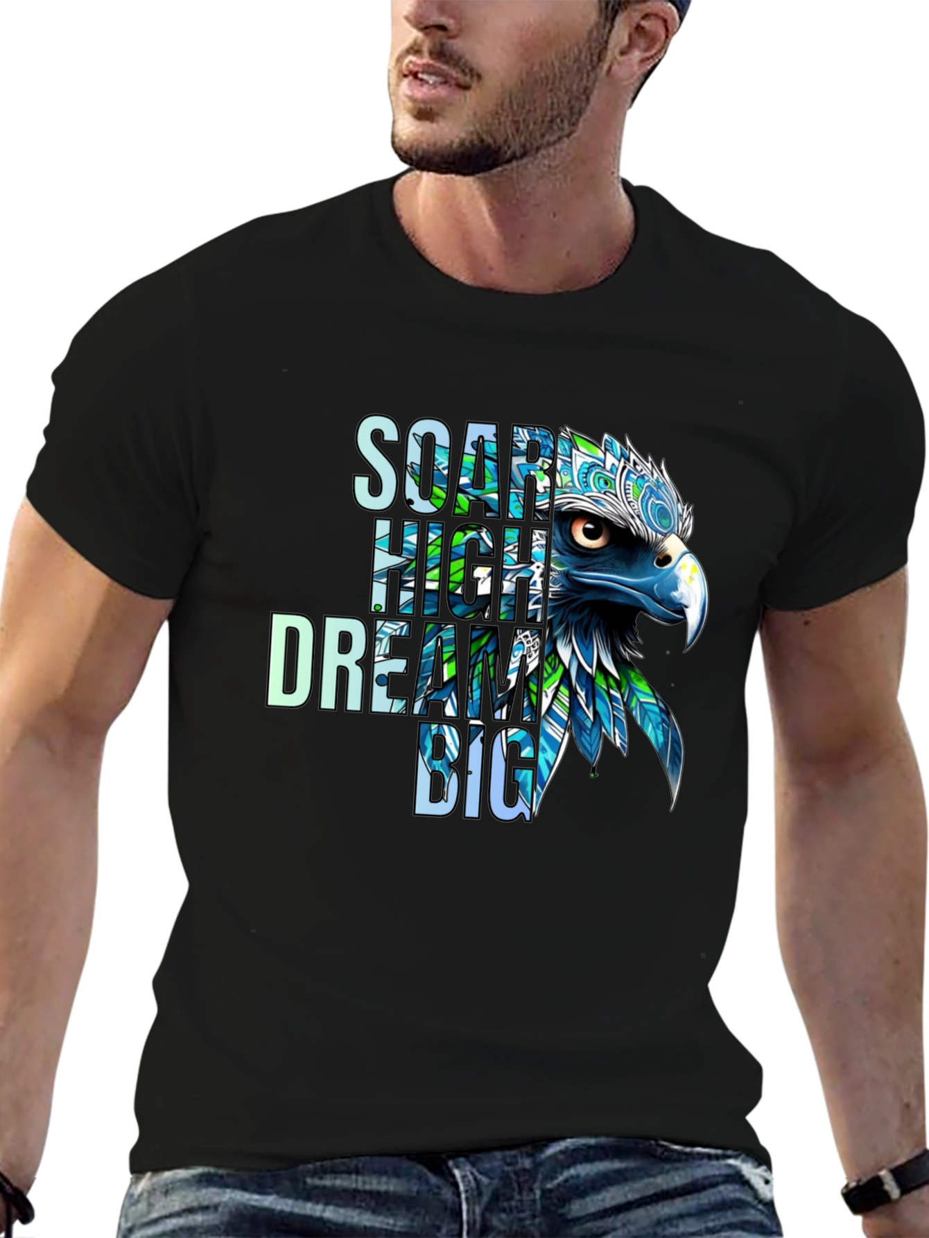Soar High Dream Big Eagle Graphic T-Shirt