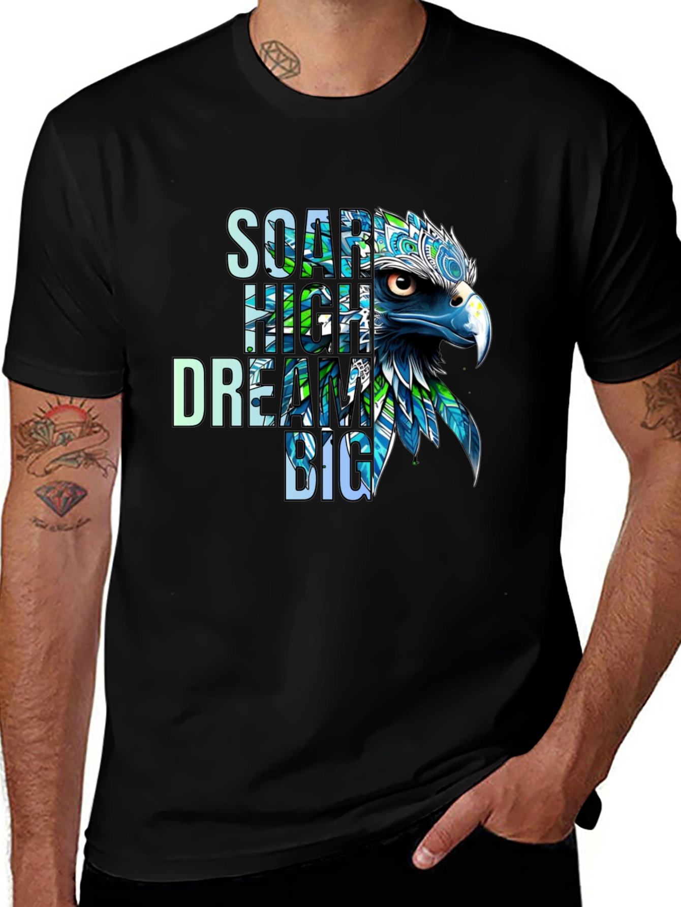 Soar High Dream Big Eagle Graphic T-Shirt