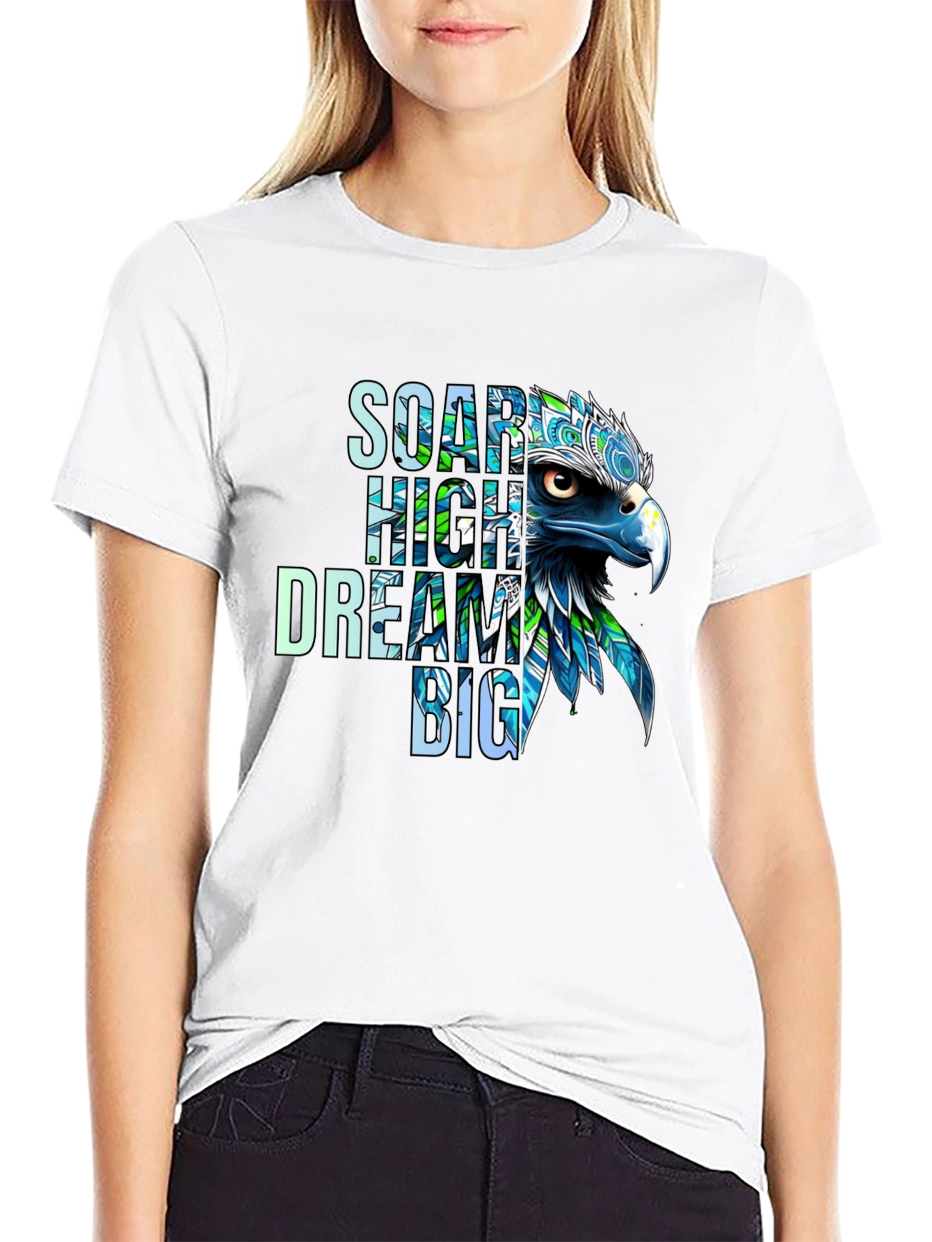 Soar High Dream Big Eagle Graphic T-Shirt