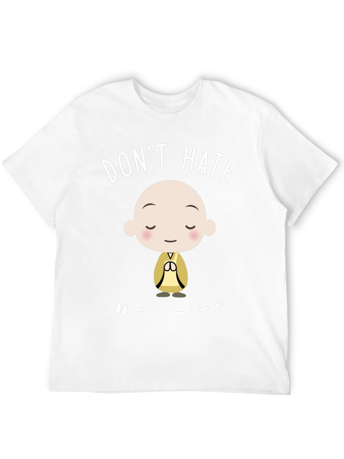 Dont Hate Meditate Black Graphic T-Shirt